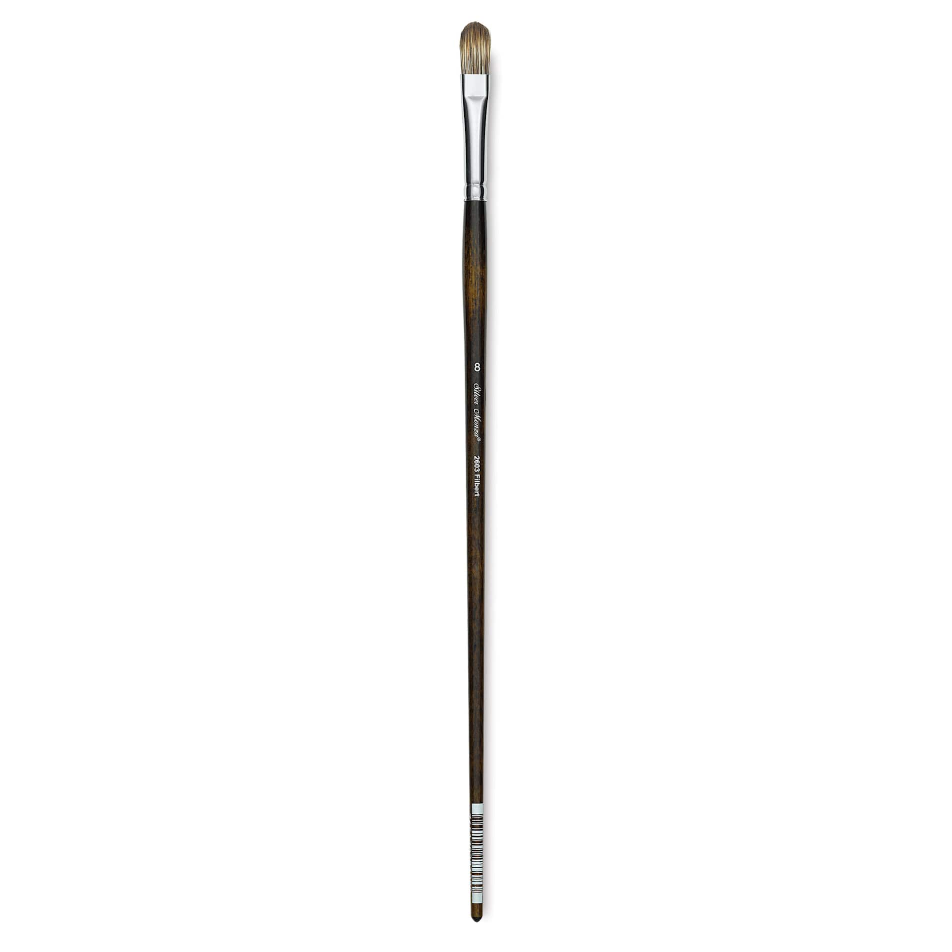Silver Brush Monza Synthetic Mongoose Artist Brush - Long Handle, Filbert, Size 8