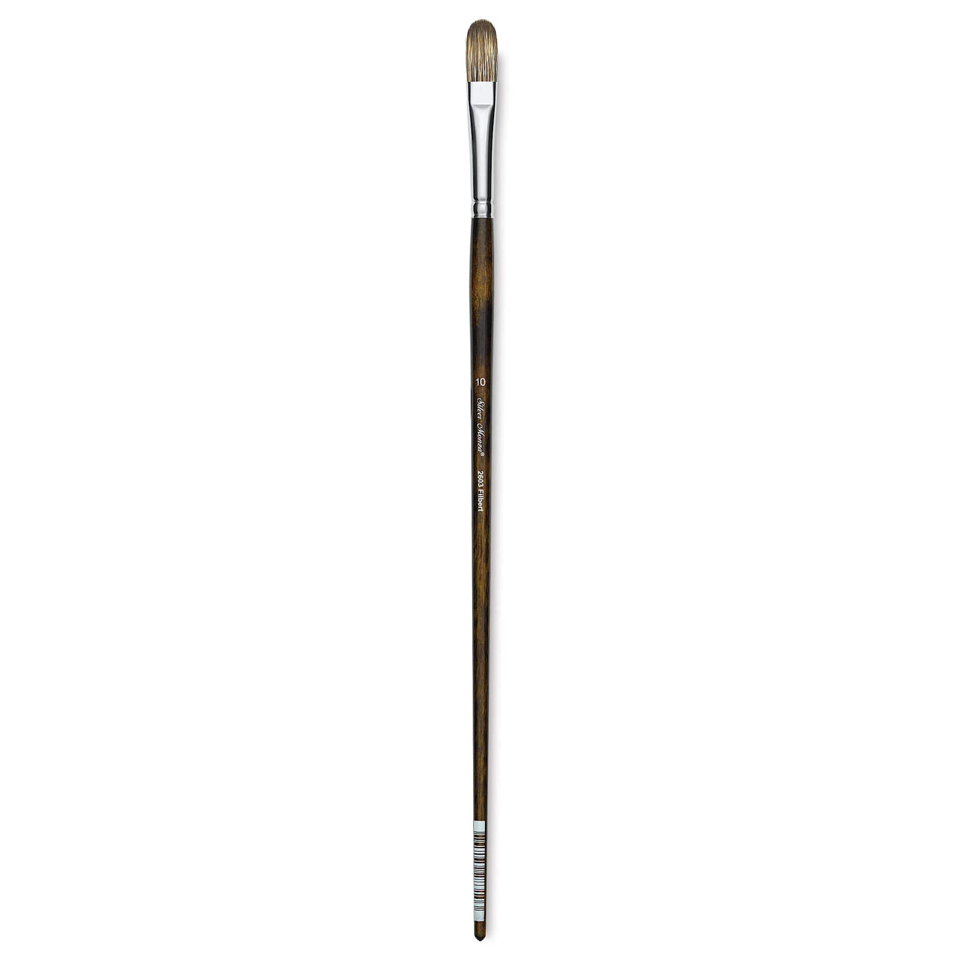 Silver Brush Monza Synthetic Mongoose Artist Brush - Long Handle, Filbert, Size 10