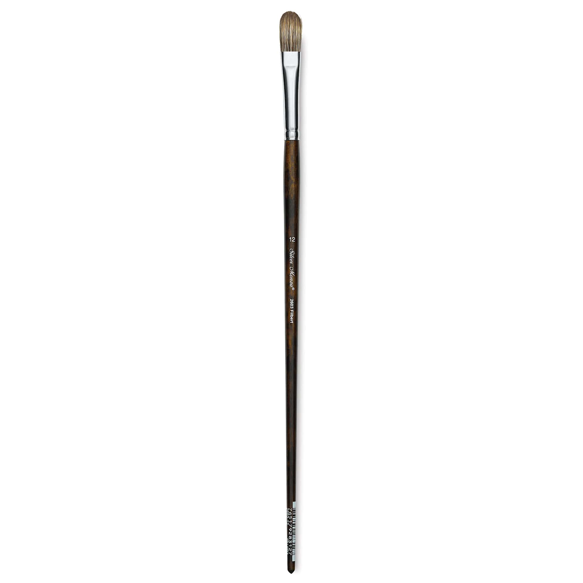 Silver Brush Monza Synthetic Mongoose Artist Brush - Long Handle, Filbert, Size 12