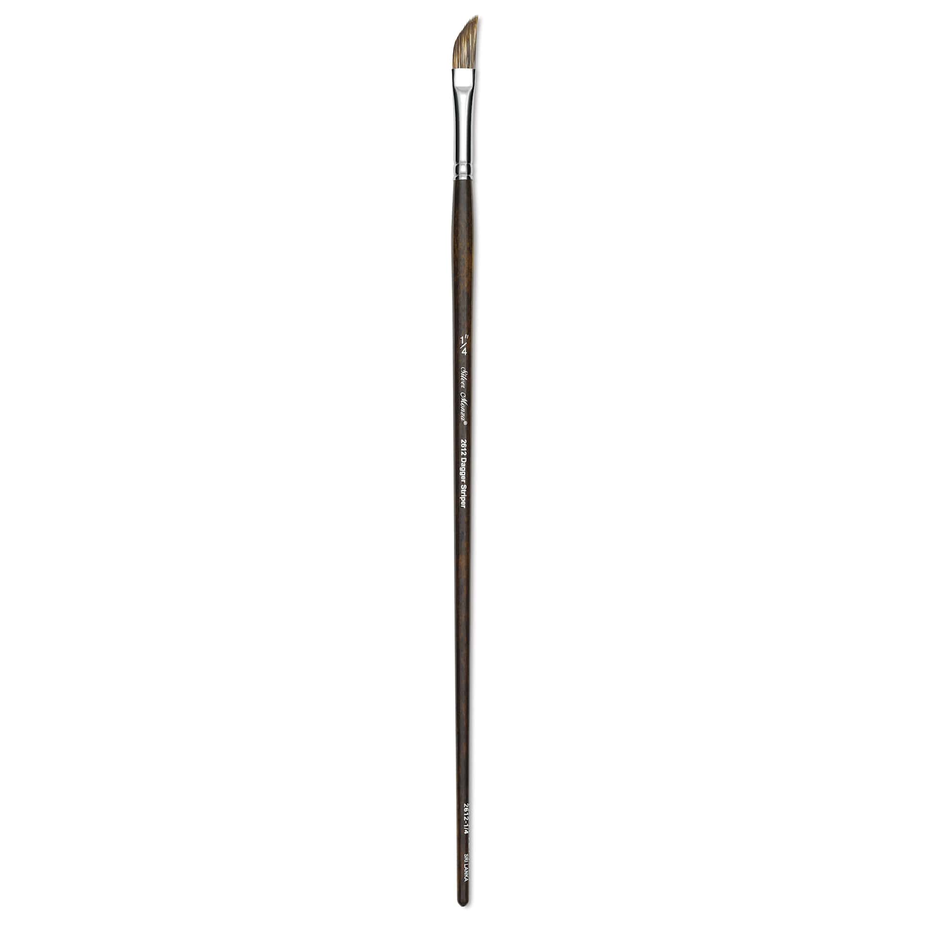 Silver Brush Monza Synthetic Mongoose Artist Brush - Long Handle, Dagger Striper, Size 1/4"