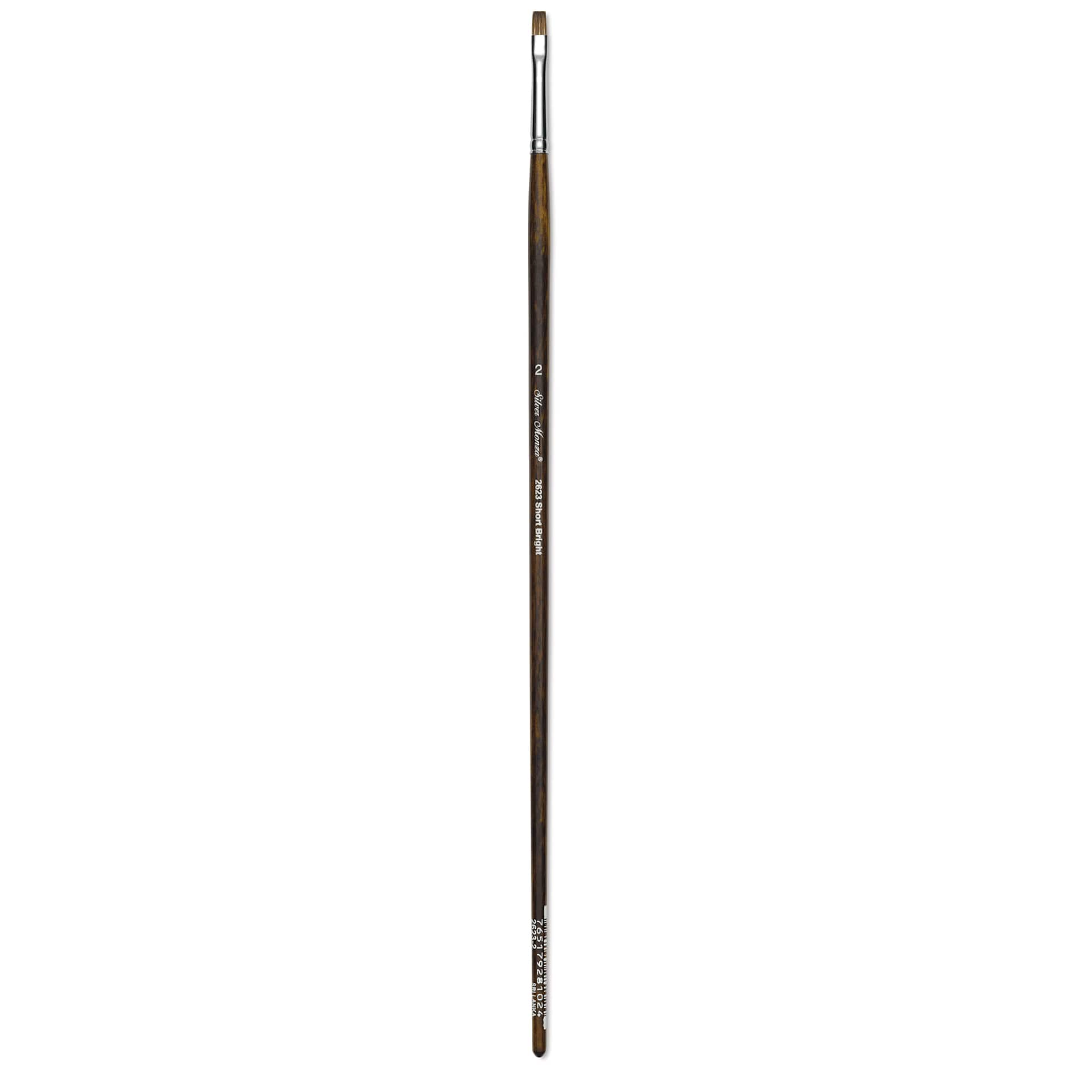 Silver Brush Monza Synthetic Mongoose Artist Brush - Long Handle, Short Bright, Size 2