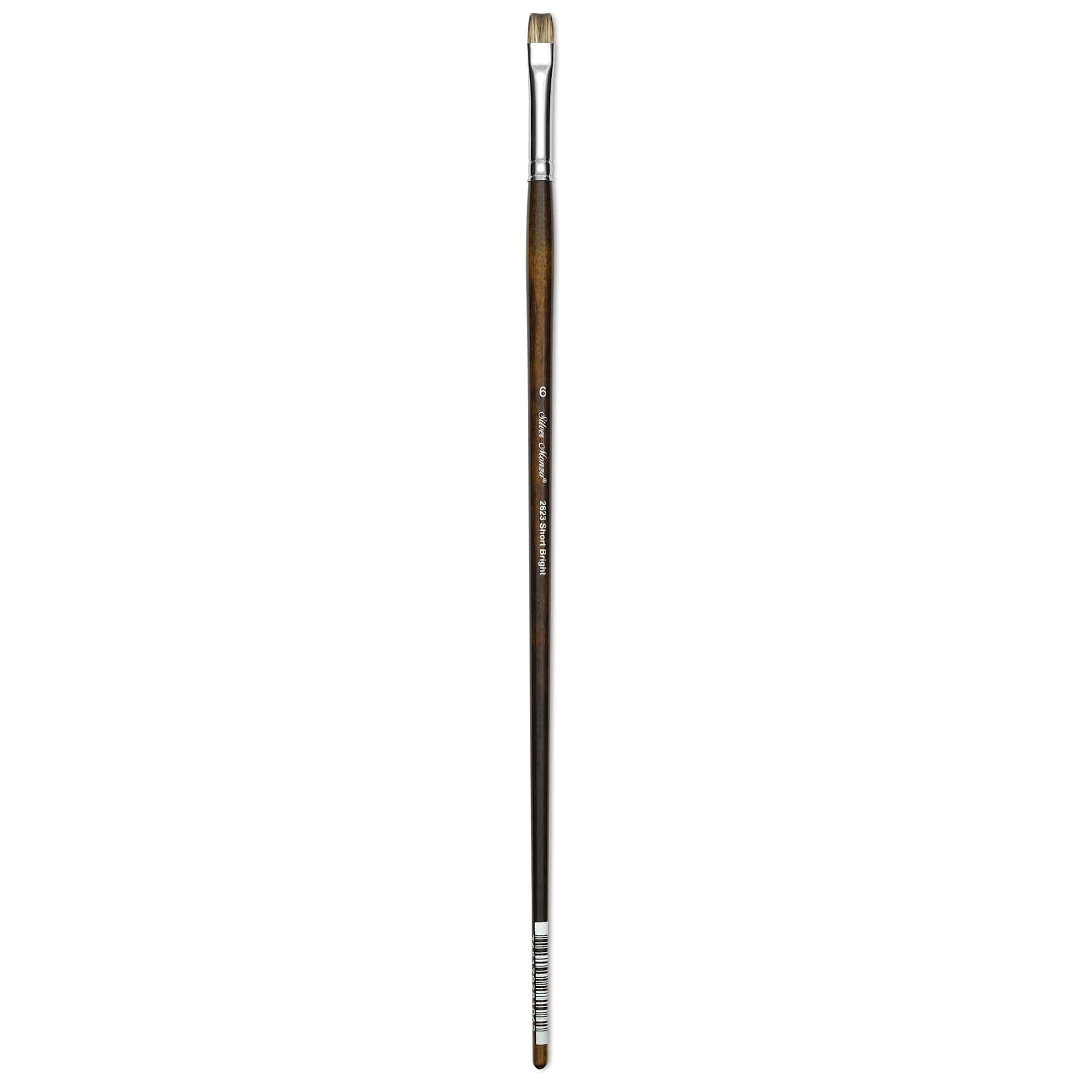 Silver Brush Monza Synthetic Mongoose Artist Brush - Long Handle, Short Bright, Size 6