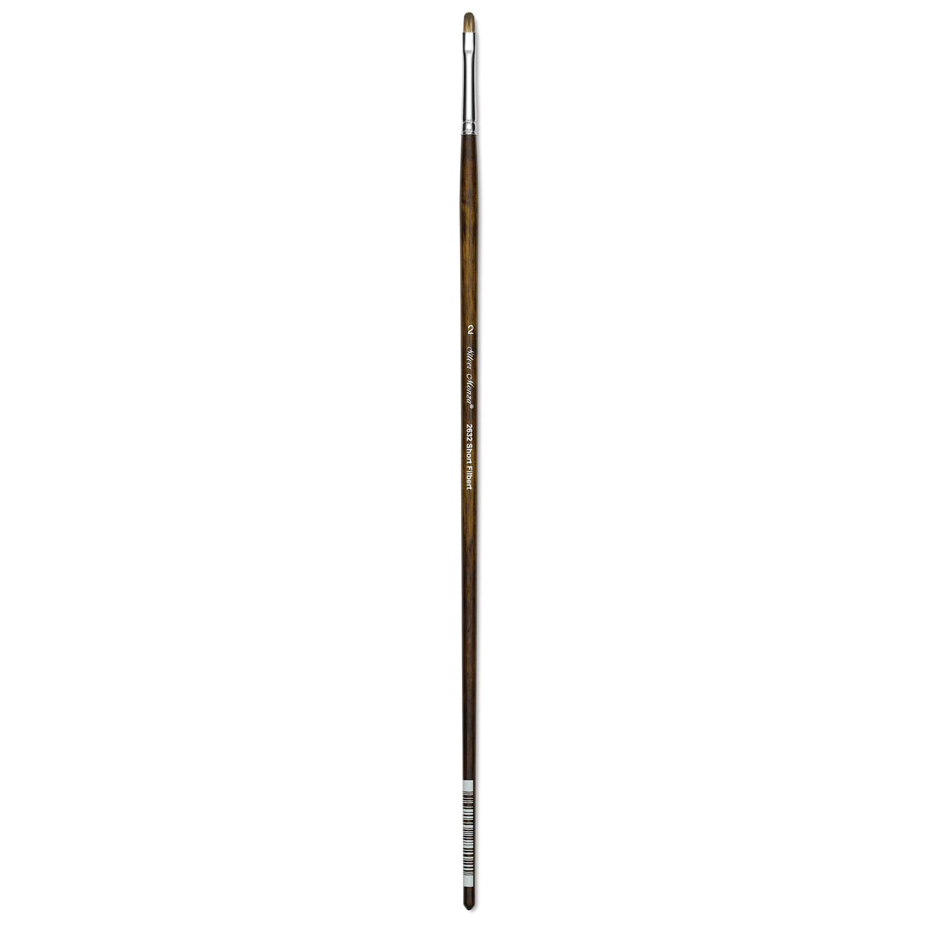 Silver Brush Monza Synthetic Mongoose Artist Brush - Long Handle, Short Filbert, Size 2