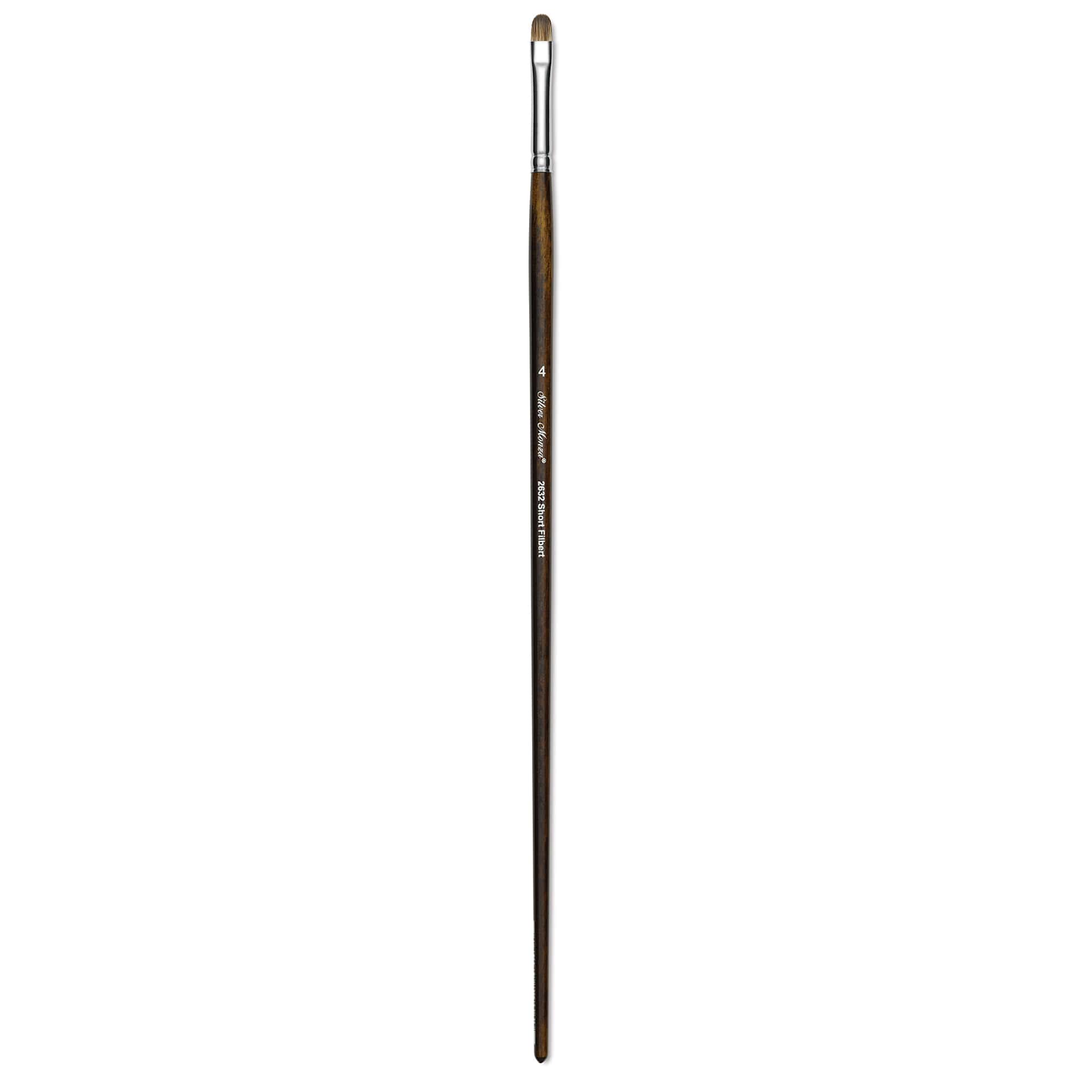 Silver Brush Monza Synthetic Mongoose Artist Brush - Long Handle, Short Filbert, Size 4