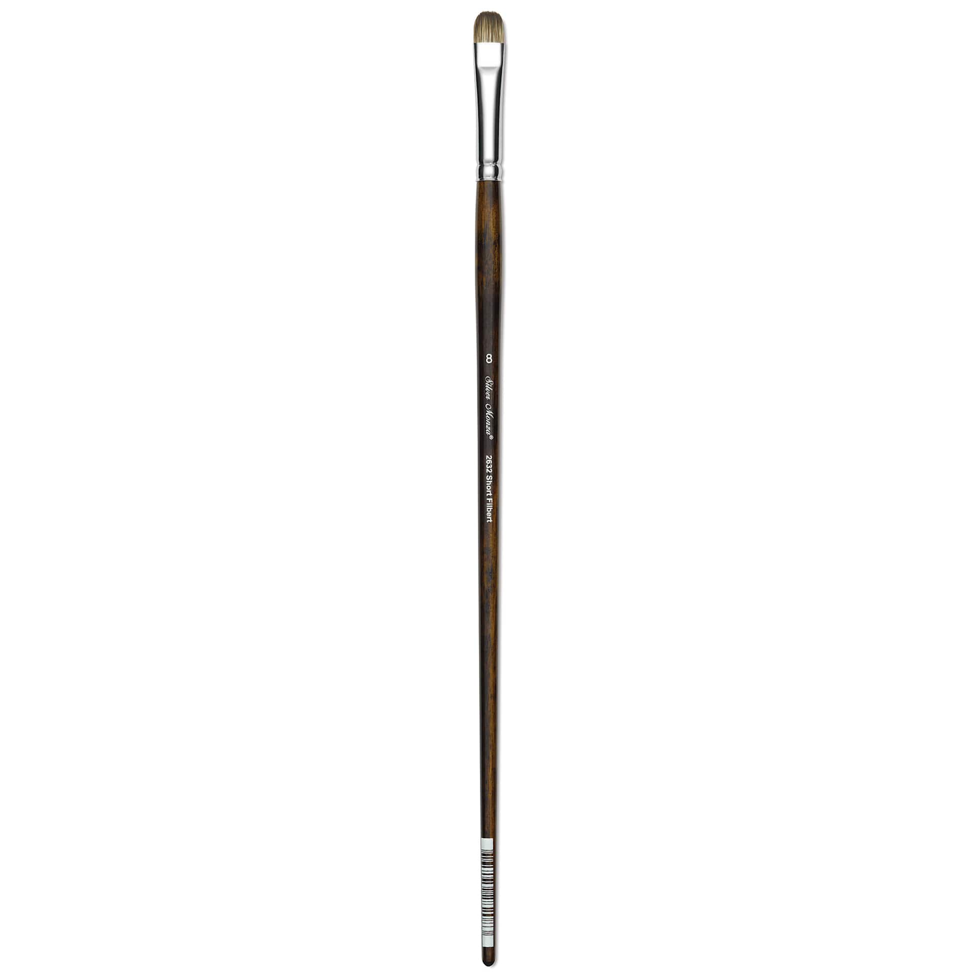 Silver Brush Monza Synthetic Mongoose Artist Brush - Long Handle, Short Filbert, Size 8