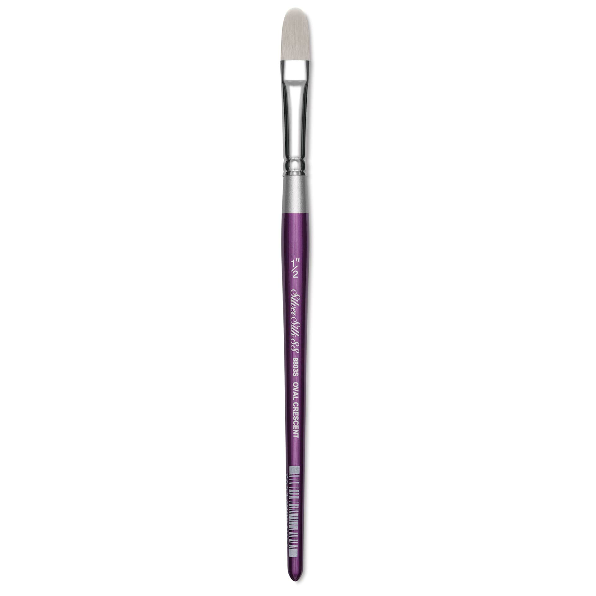 Silver Brush Silver Silk 88 Synthetic Brush - Short Handle, Oval Crescent, Size 1/2"