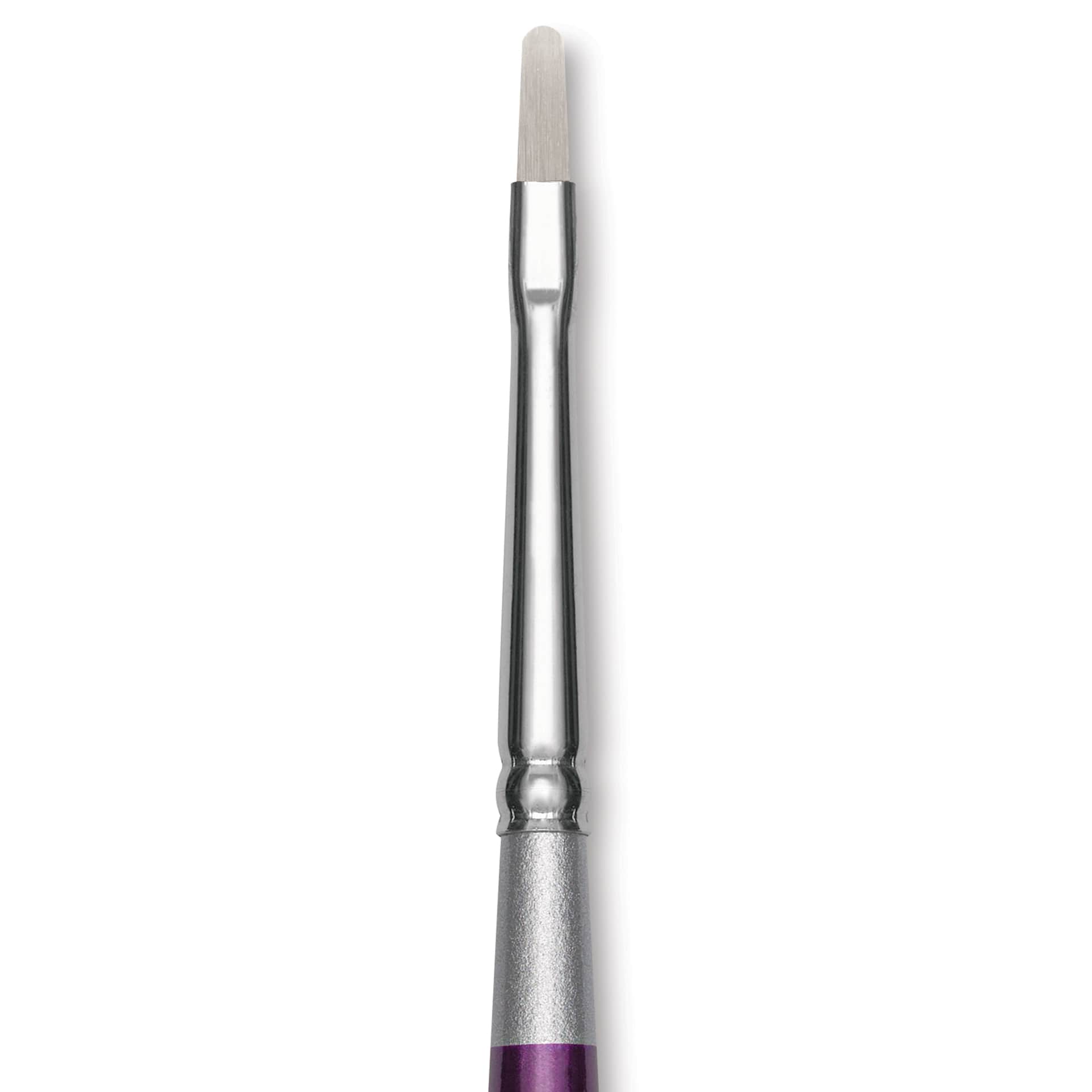 Silver Brush Silver Silk 88 Synthetic Brush - Short Handle, Oval Crescent, Size 1/8", close-up
