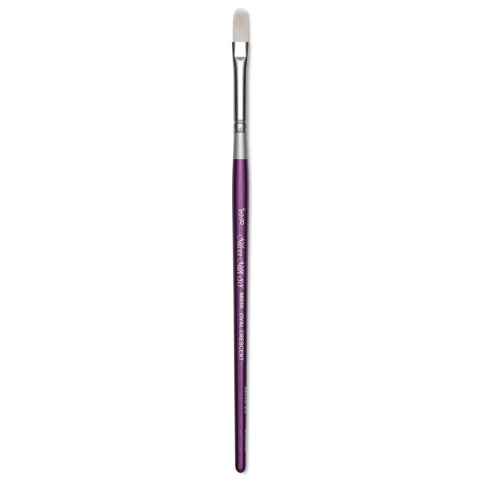 Silver Brush Silver Silk 88 Synthetic Brush - Short Handle, Oval Crescent, Size 3/8"