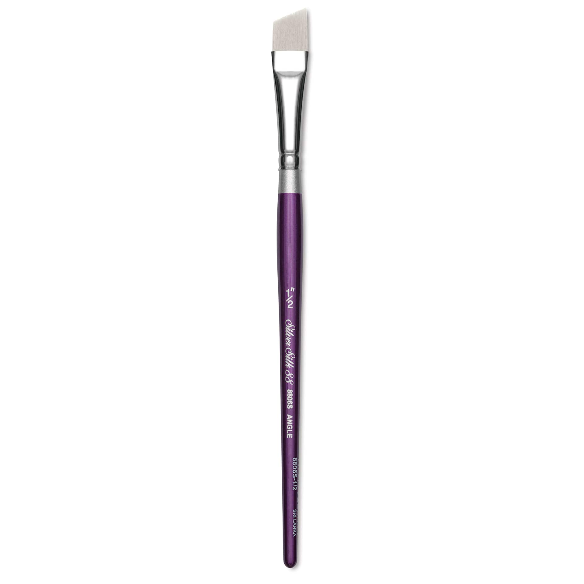 Silver Brush Silver Silk 88 Synthetic Brush - Short Handle, Angle, Size 1/2"