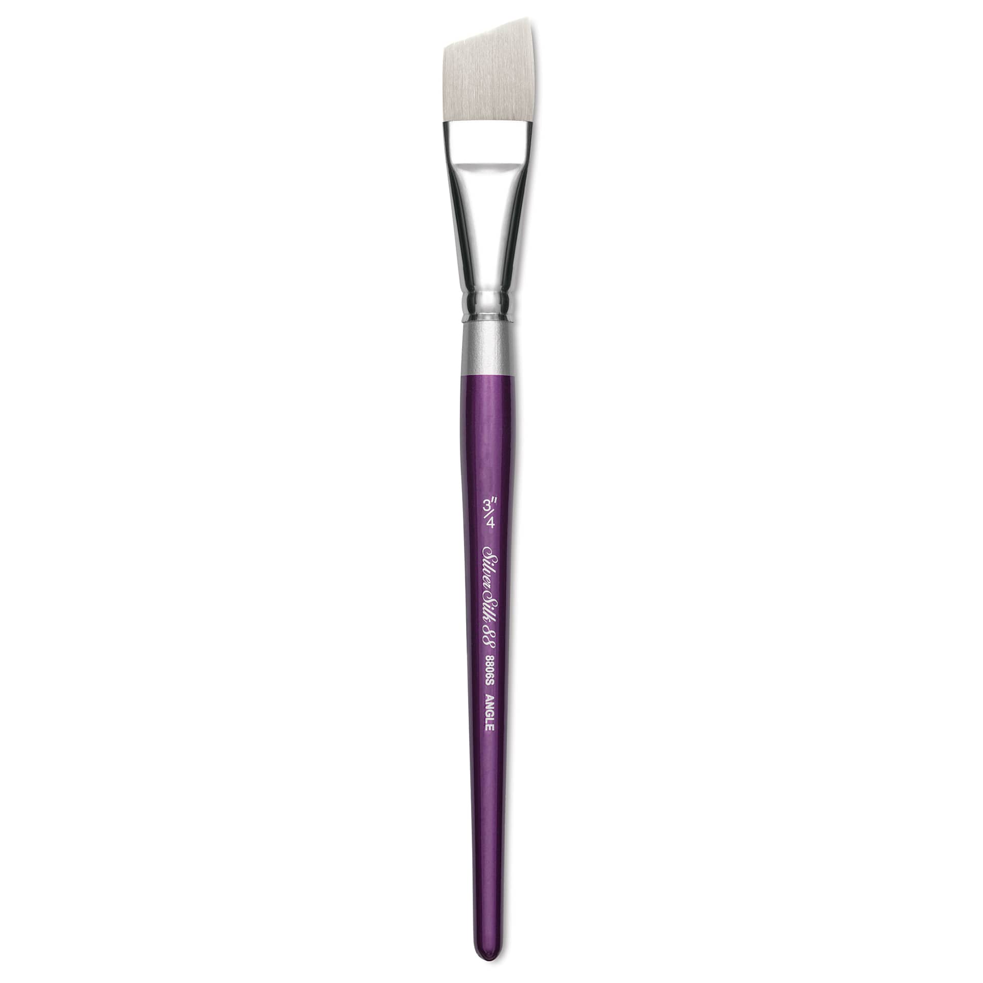 Silver Brush Silver Silk 88 Synthetic Brush - Short Handle, Angle, Size 3/4"