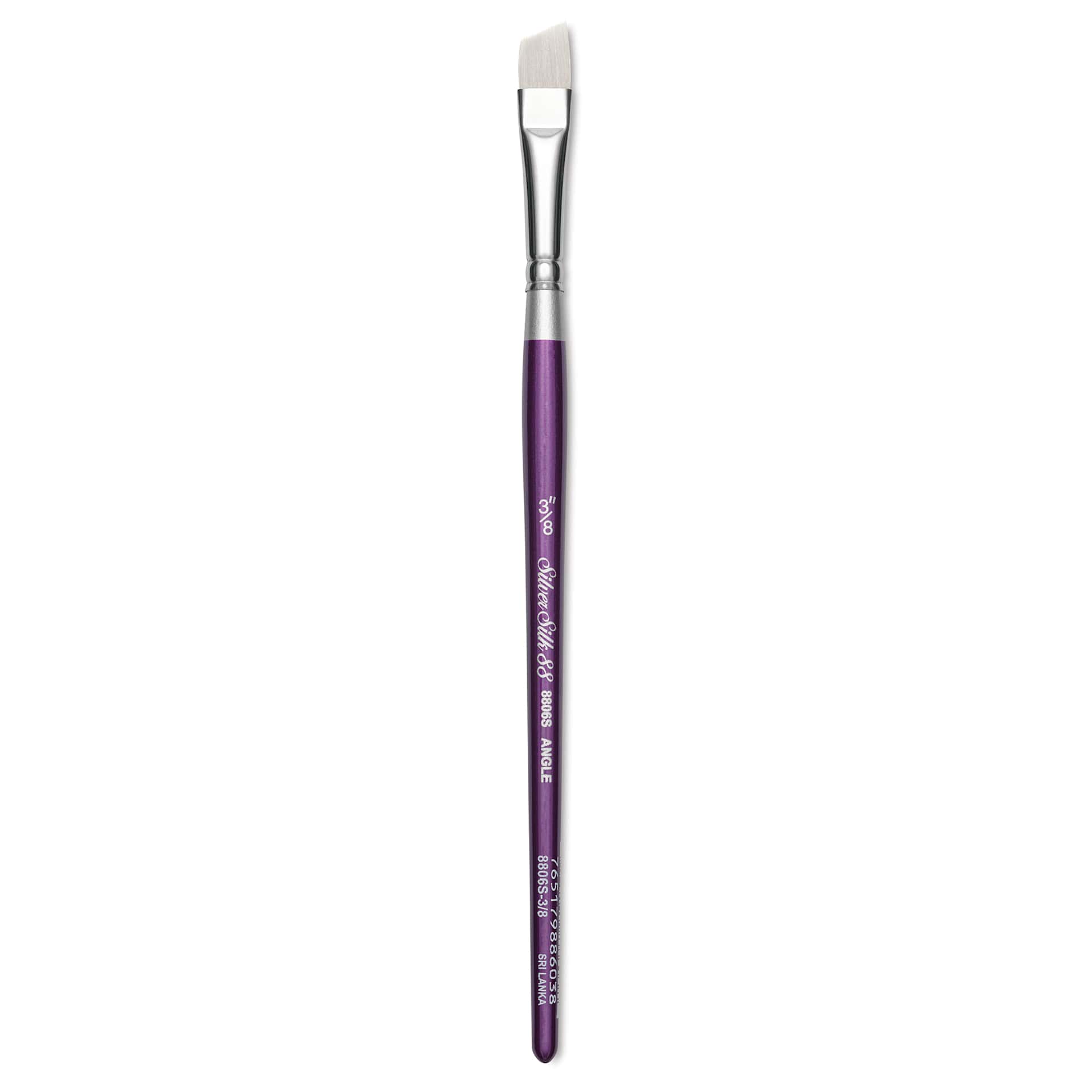 Silver Brush Silver Silk 88 Synthetic Brush - Short Handle, Angle, Size 3/8"