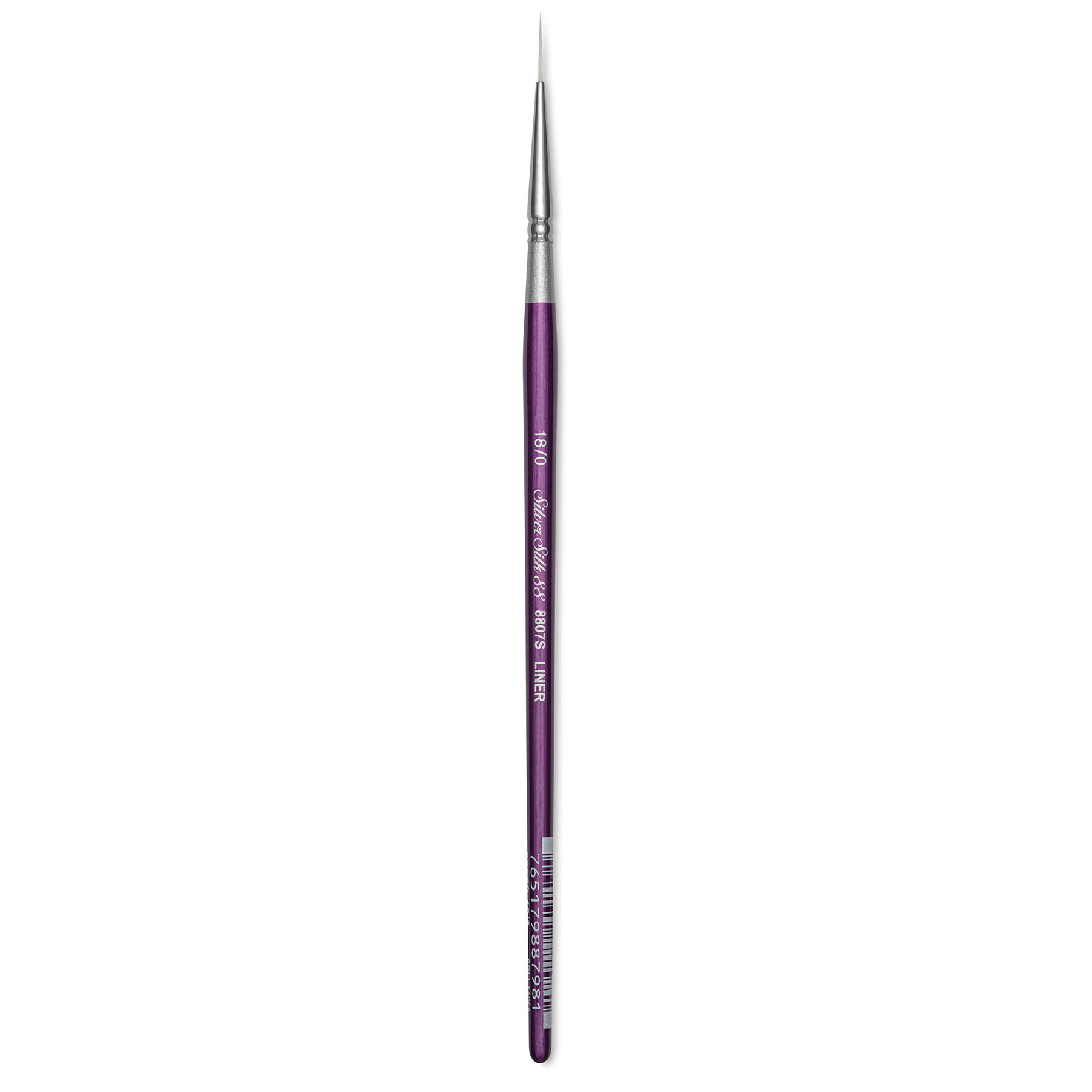 Silver Brush Silver Silk 88 Synthetic Brush - Short Handle, Script Liner, Size 18/0