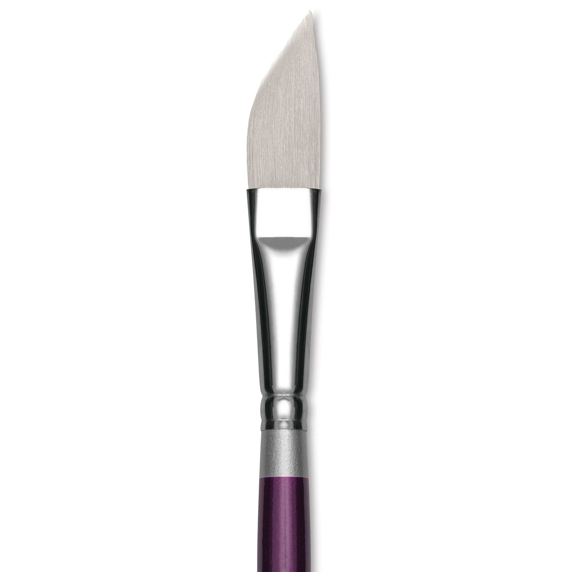 Silver Brush Silver Silk 88 Synthetic Brush - Short Handle, Ribbon/Dagger, Size 1/2", close-up