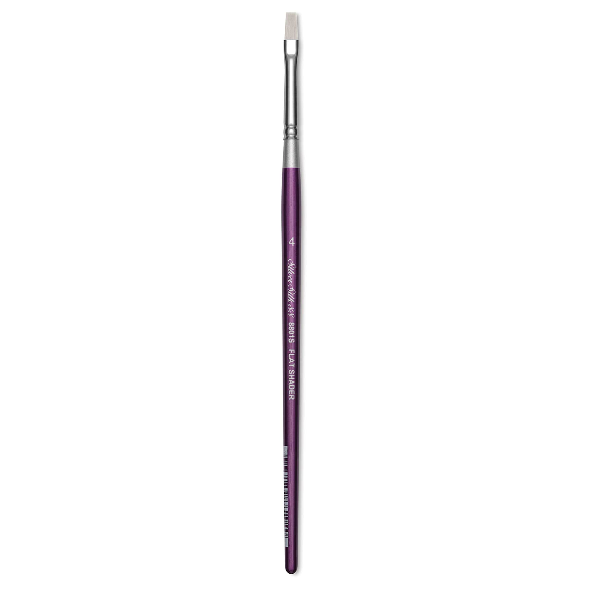 Silver Brush Silver Silk 88 Synthetic Brush - Short Handle, Flat Shader, Size 4