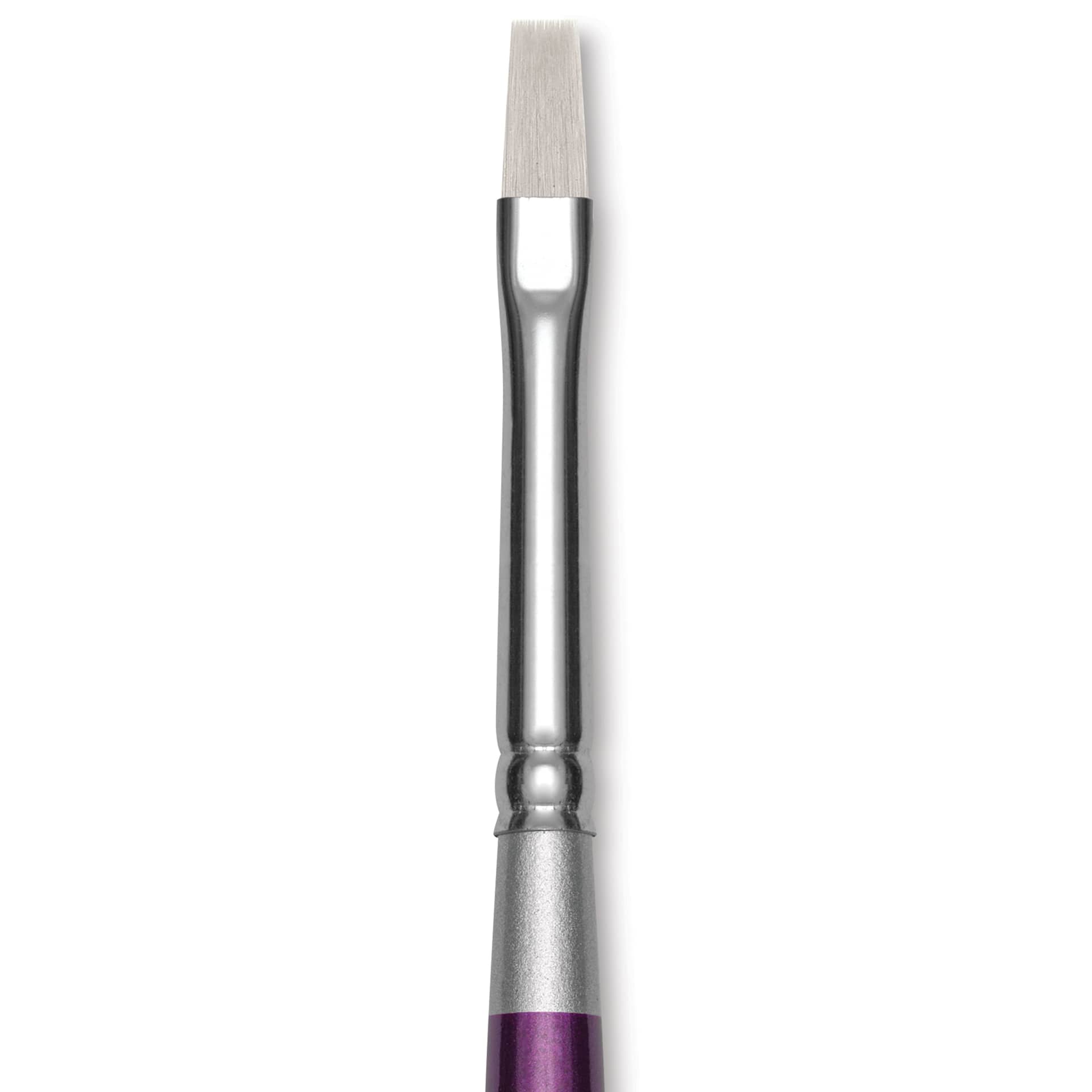 Silver Brush Silver Silk 88 Synthetic Brush - Short Handle, Flat Shader, Size 4, close-up