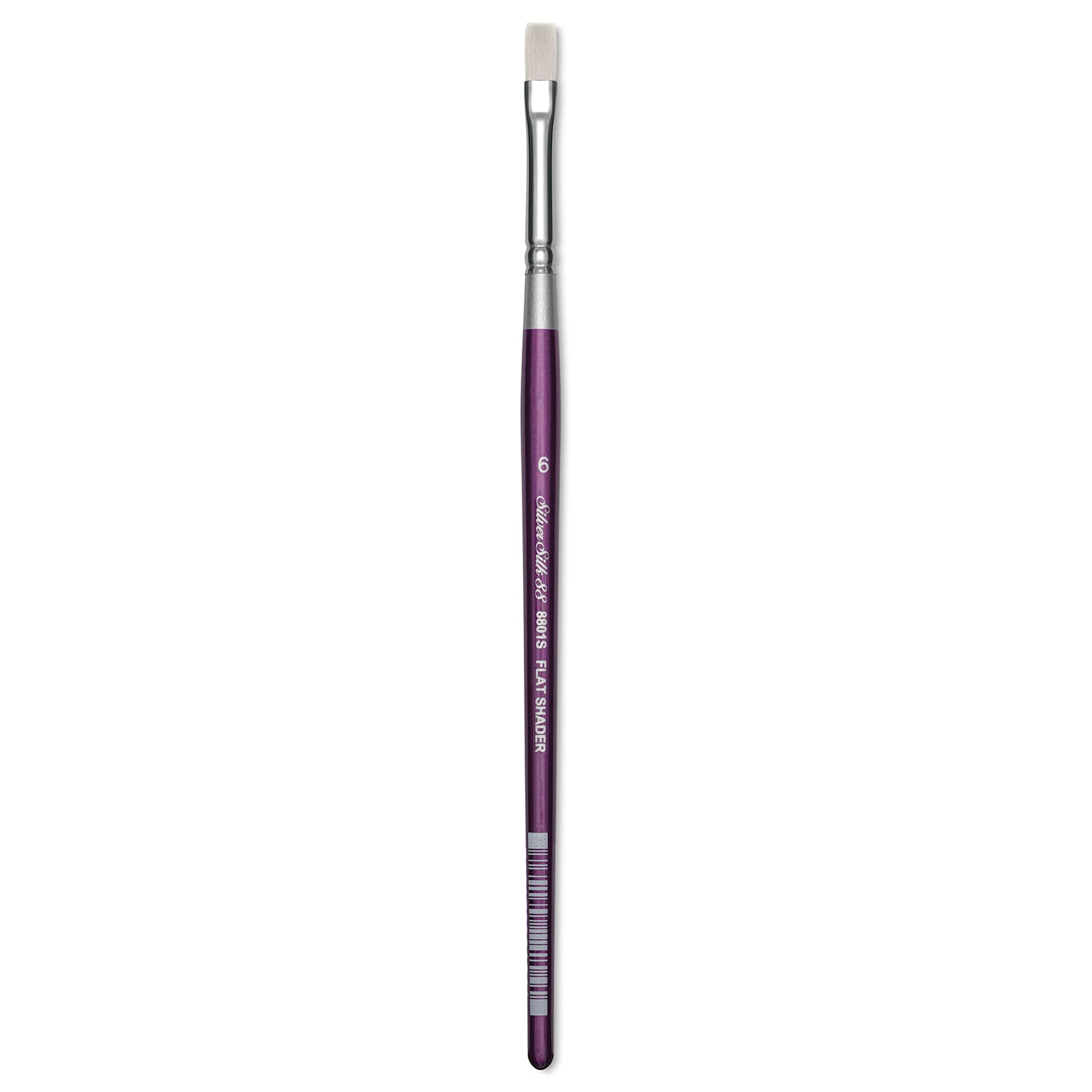 Silver Brush Silver Silk 88 Synthetic Brush - Short Handle, Flat Shader, Size 6