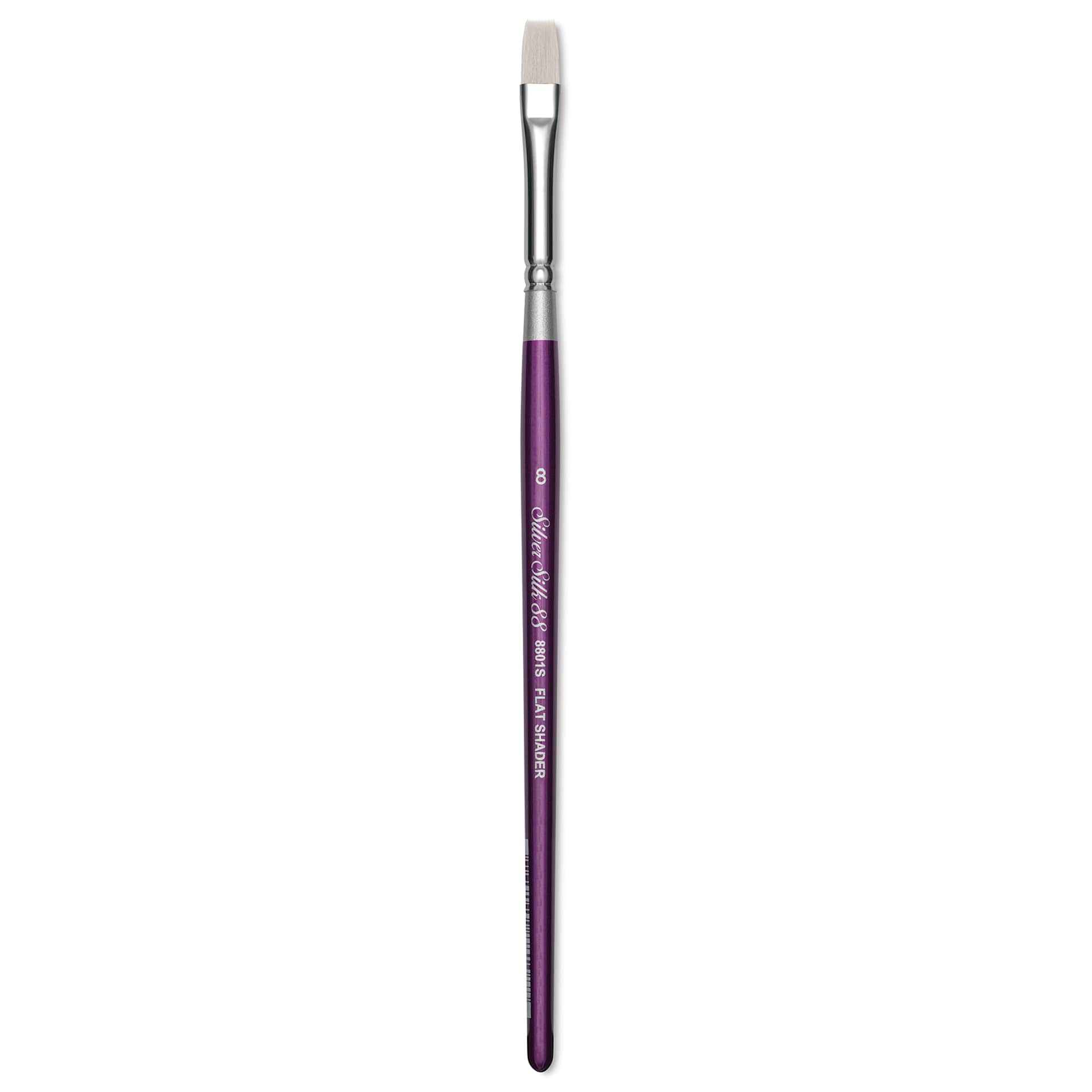 Silver Brush Silver Silk 88 Synthetic Brush - Short Handle, Flat Shader, Size 8