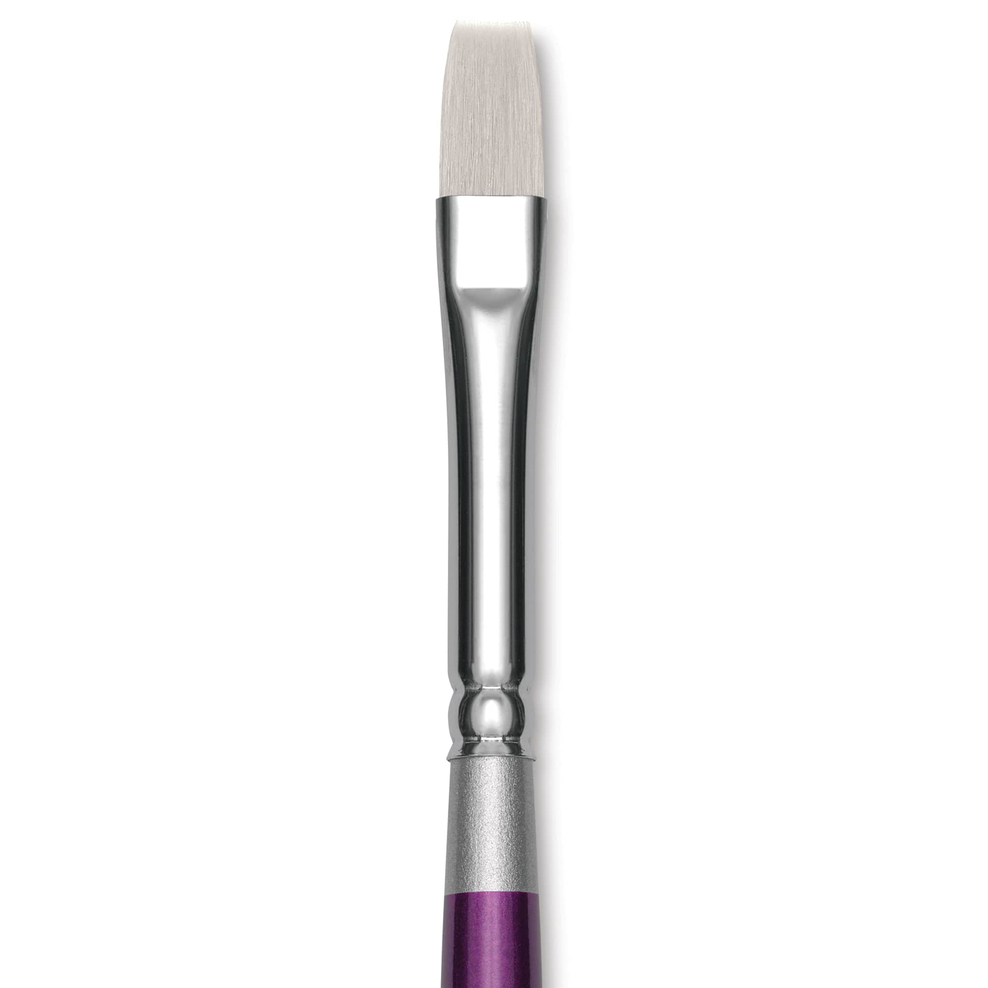Silver Brush Silver Silk 88 Synthetic Brush - Short Handle, Flat Shader, Size 8, close-up