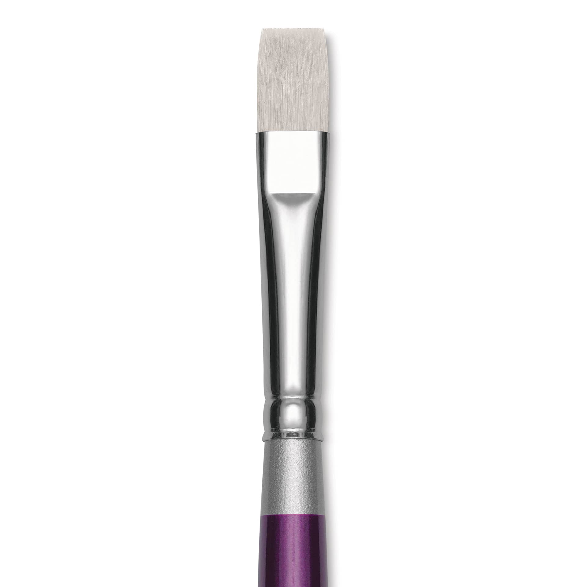 Silver Brush Silver Silk 88 Synthetic Brush - Short Handle, Flat Shader, Size 10, close-up