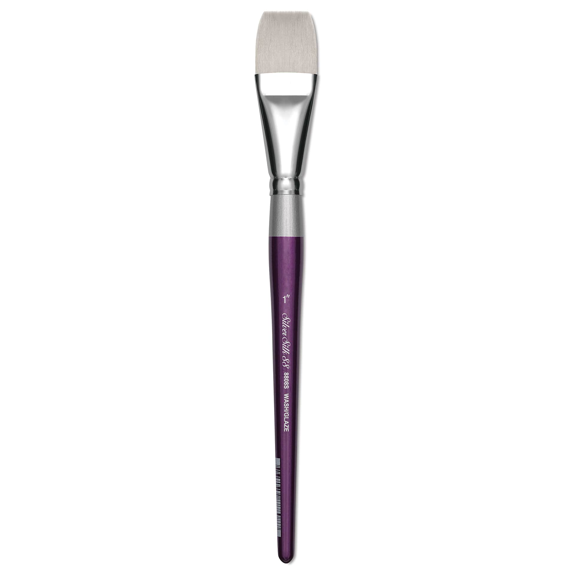 Silver Brush Silver Silk 88 Synthetic Brush - Short Handle, Wash/Glaze, Size 1"