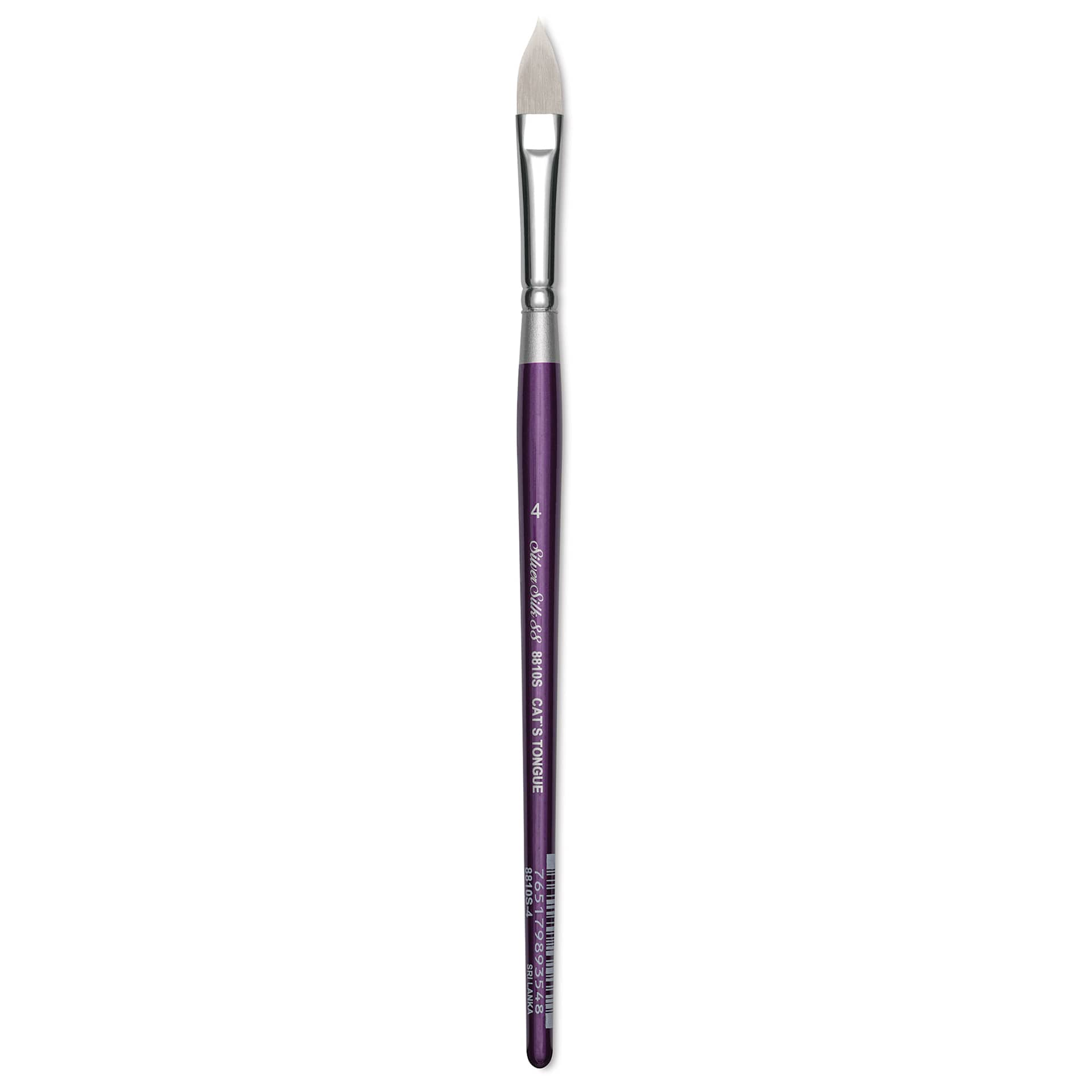 Silver Brush Silver Silk 88 Synthetic Brush - Short Handle, Cat's Tongue, Size 4