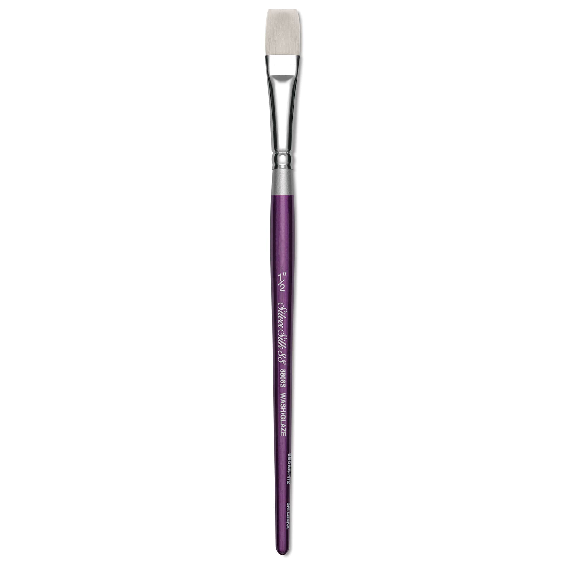 Silver Brush Silver Silk 88 Synthetic Brush - Short Handle, Wash/Glaze, Size 1/2”