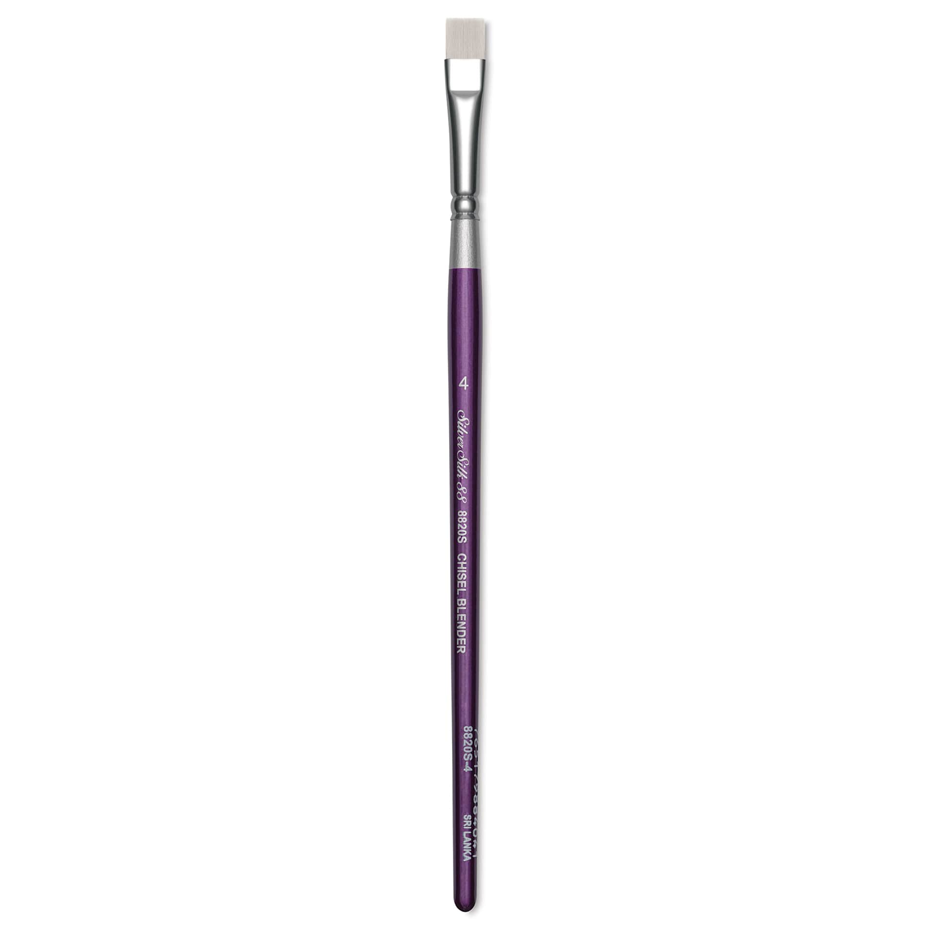 Silver Brush Silver Silk 88 Synthetic Brush - Short Handle, Chisel Blender, Size 4