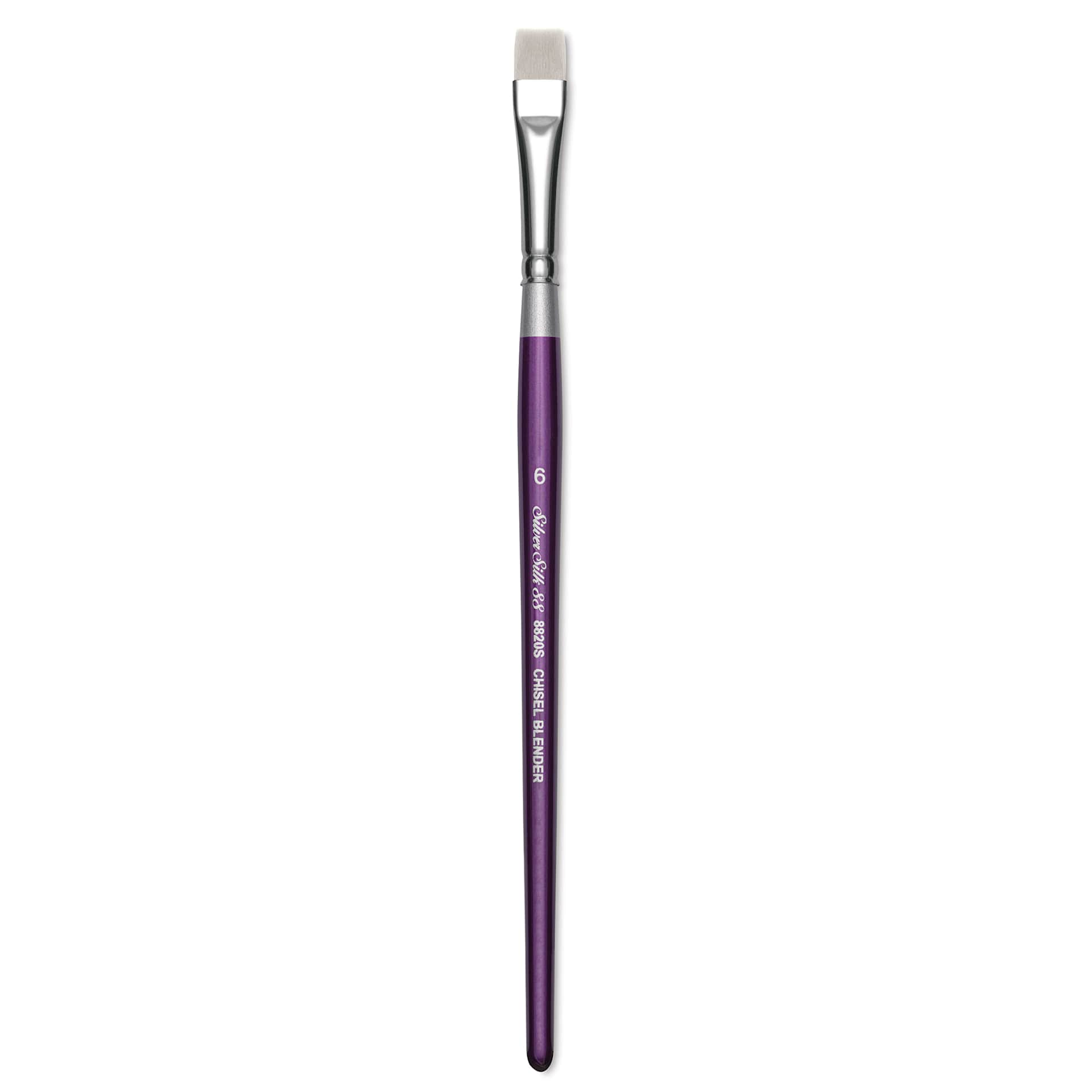 Silver Brush Silver Silk 88 Synthetic Brush - Short Handle, Chisel Blender, Size 6