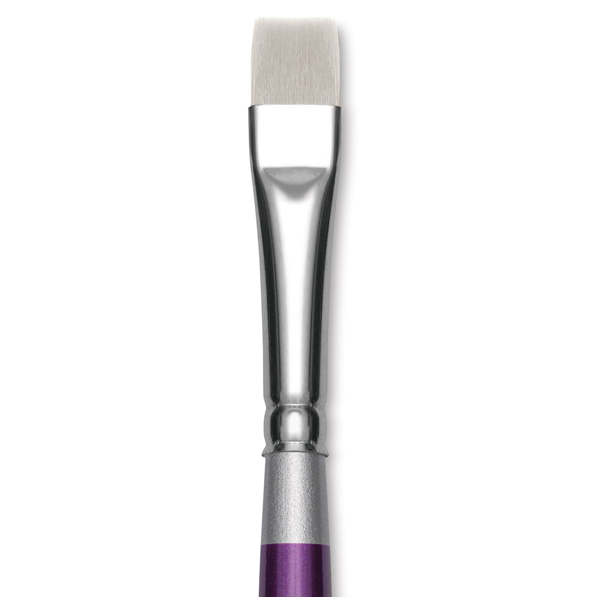 Silver Brush Silver Silk 88 Synthetic Brush - Short Handle, Chisel Blender, Size 6, close-up