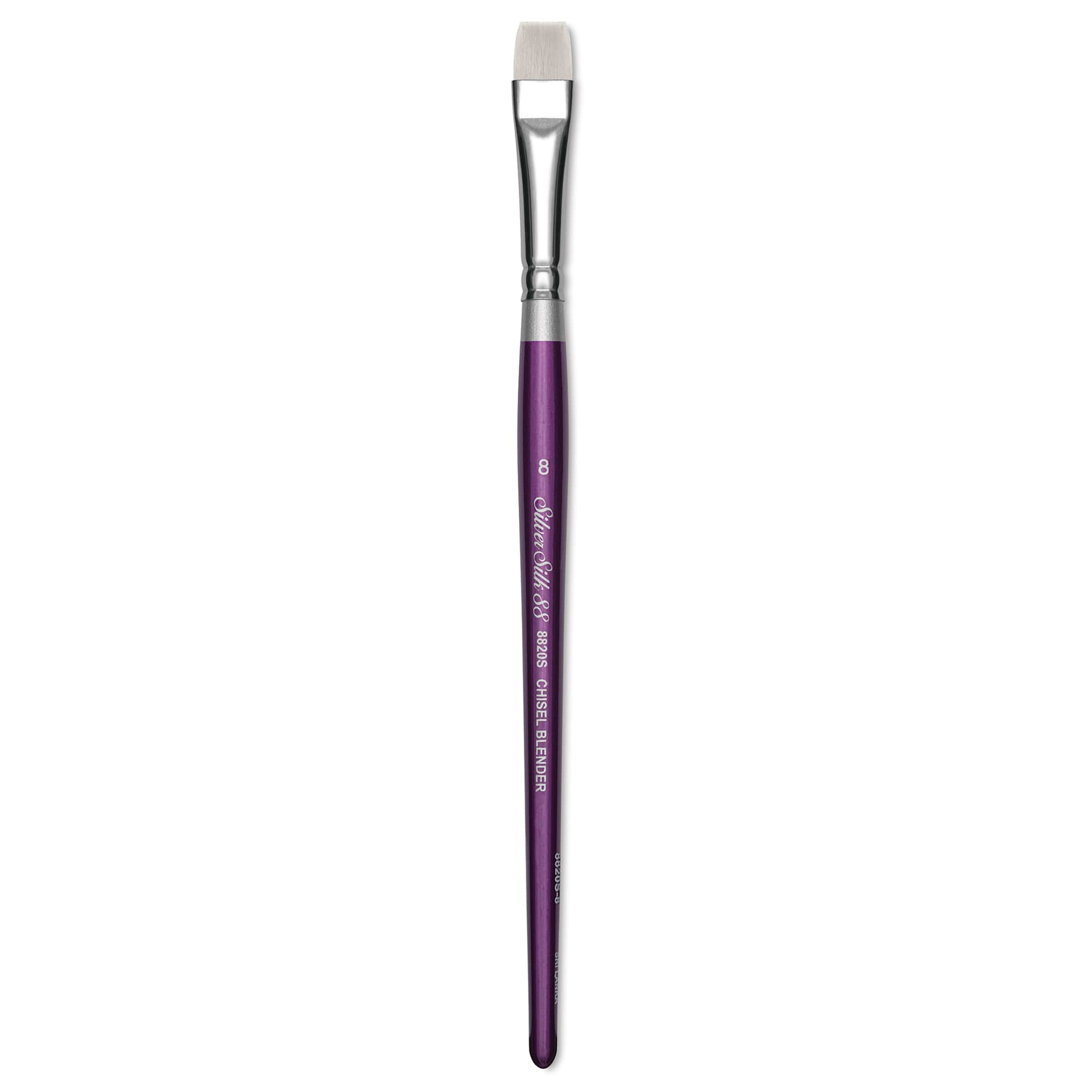 Silver Brush Silver Silk 88 Synthetic Brush - Short Handle, Chisel Blender, Size 8
