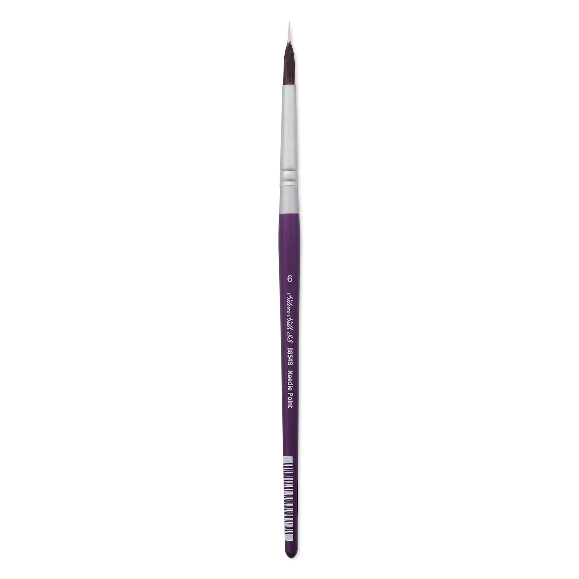 Silver Brush Silver Silk 88 Synthetic Brush - Short Handle, Needle Point Liner, Size 6
