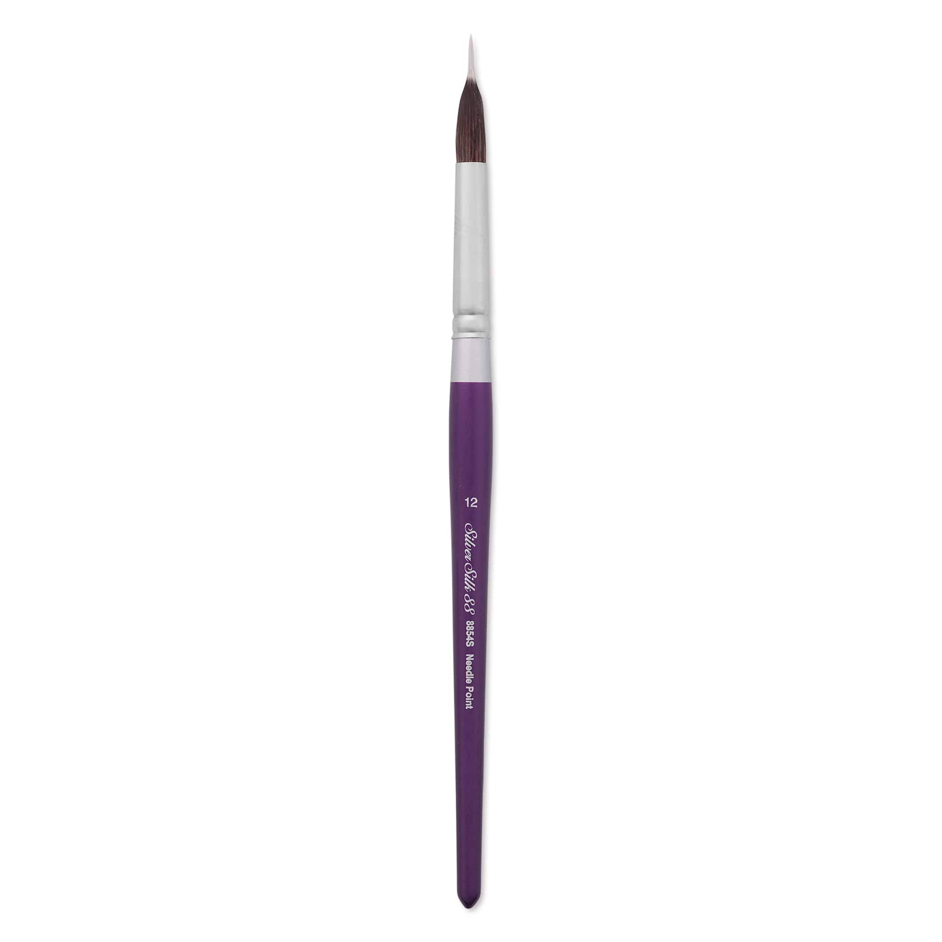 Silver Brush Silver Silk 88 Synthetic Brush - Short Handle, Needle Point Liner, Size 12