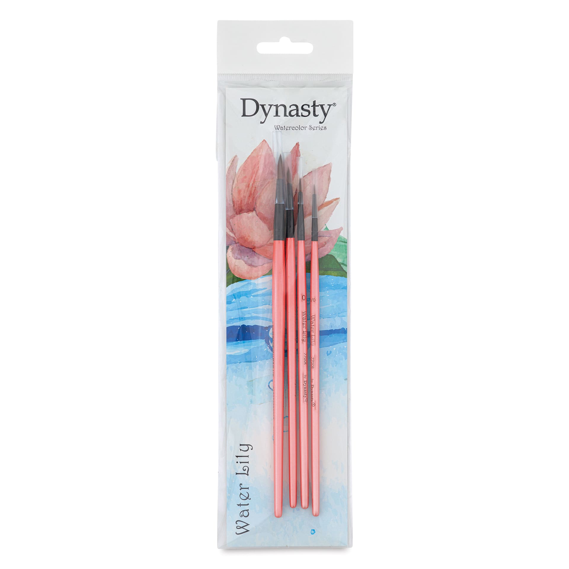 Dynasty Water Lily Watercolor Brushes - Set 6, Set of 4, brushes inside of the packaging
