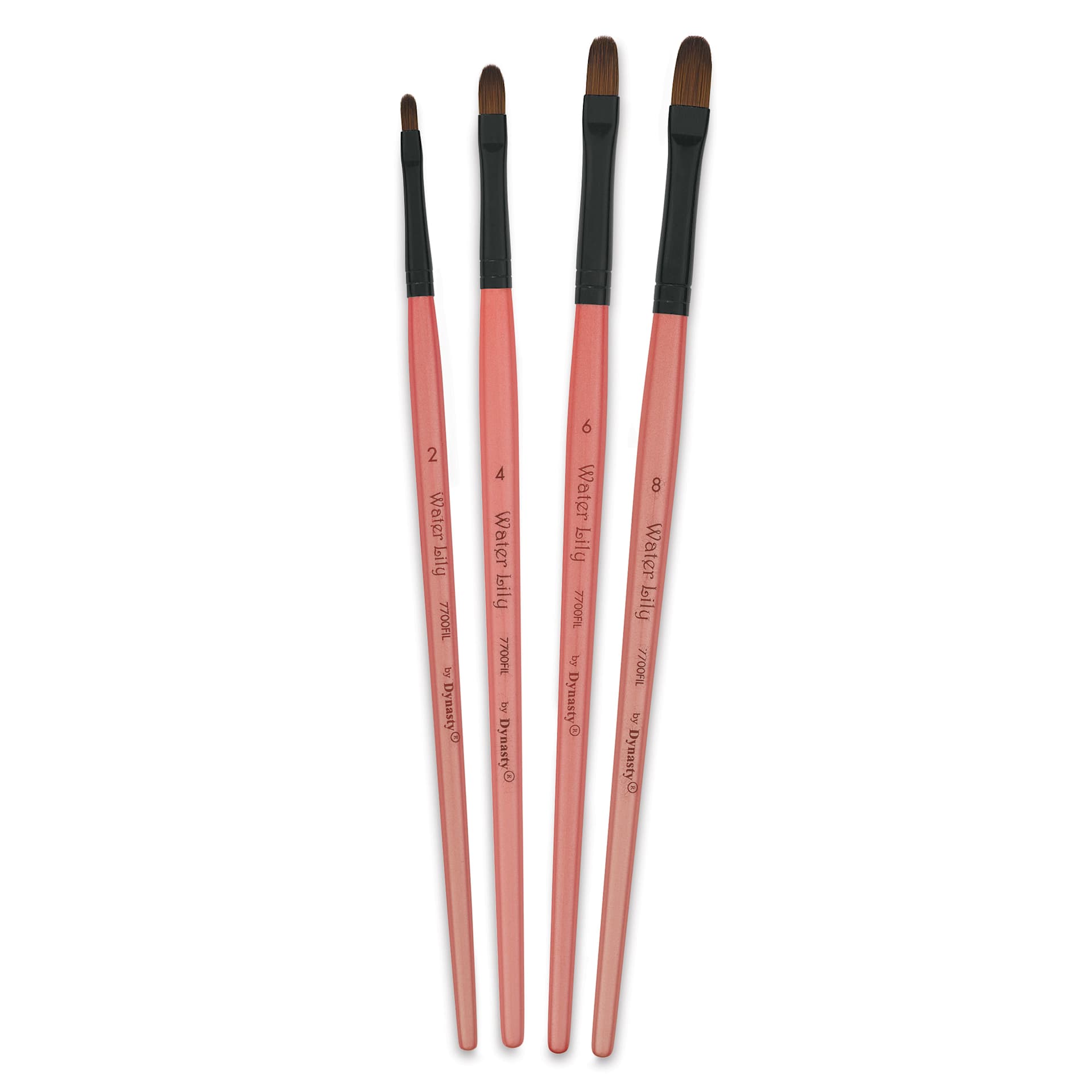 Dynasty Water Lily Watercolor Brushes - Set 8, Short Handle, Set of 4