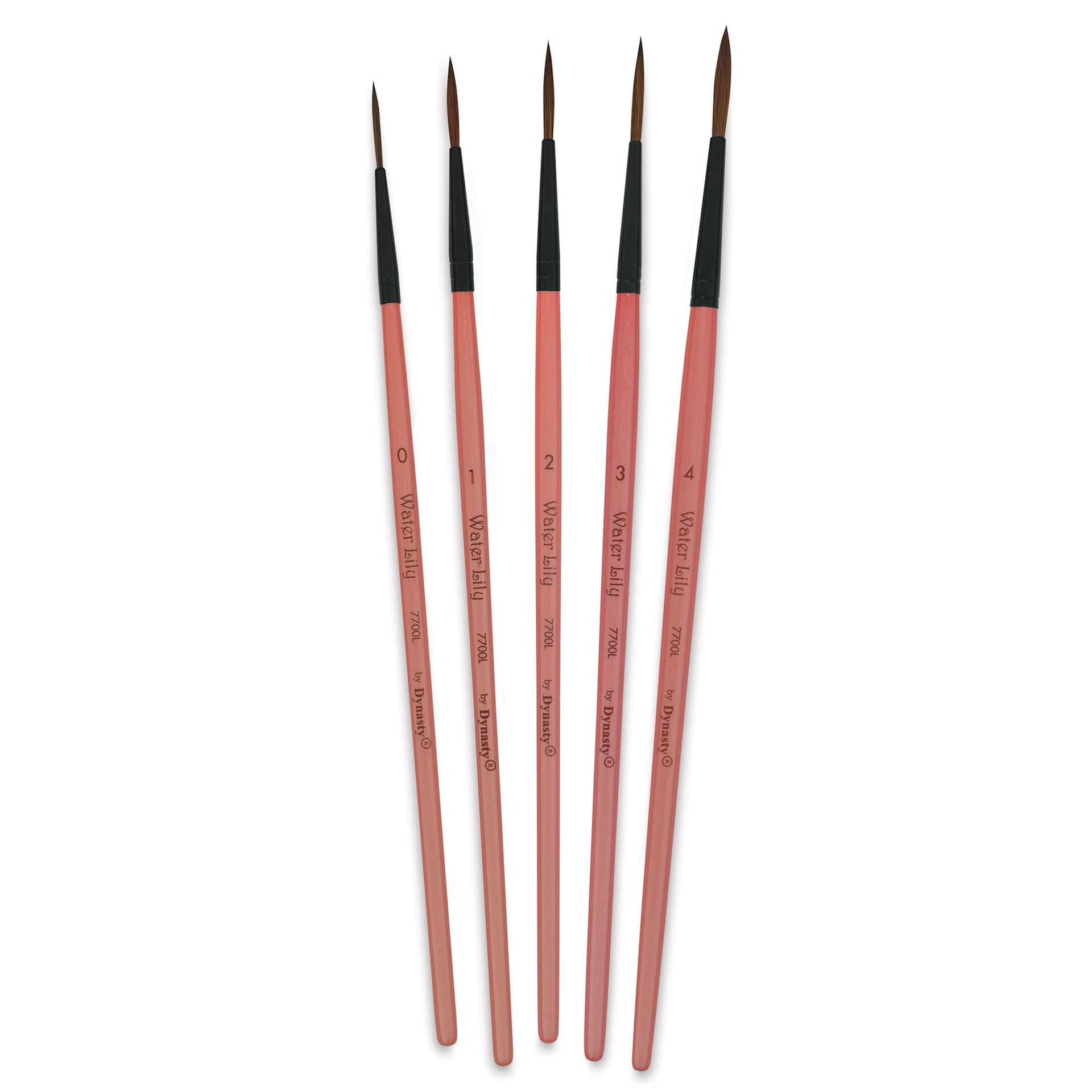 Dynasty Water Lily Watercolor Brushes - Set 9, Short Handle, Set of 4