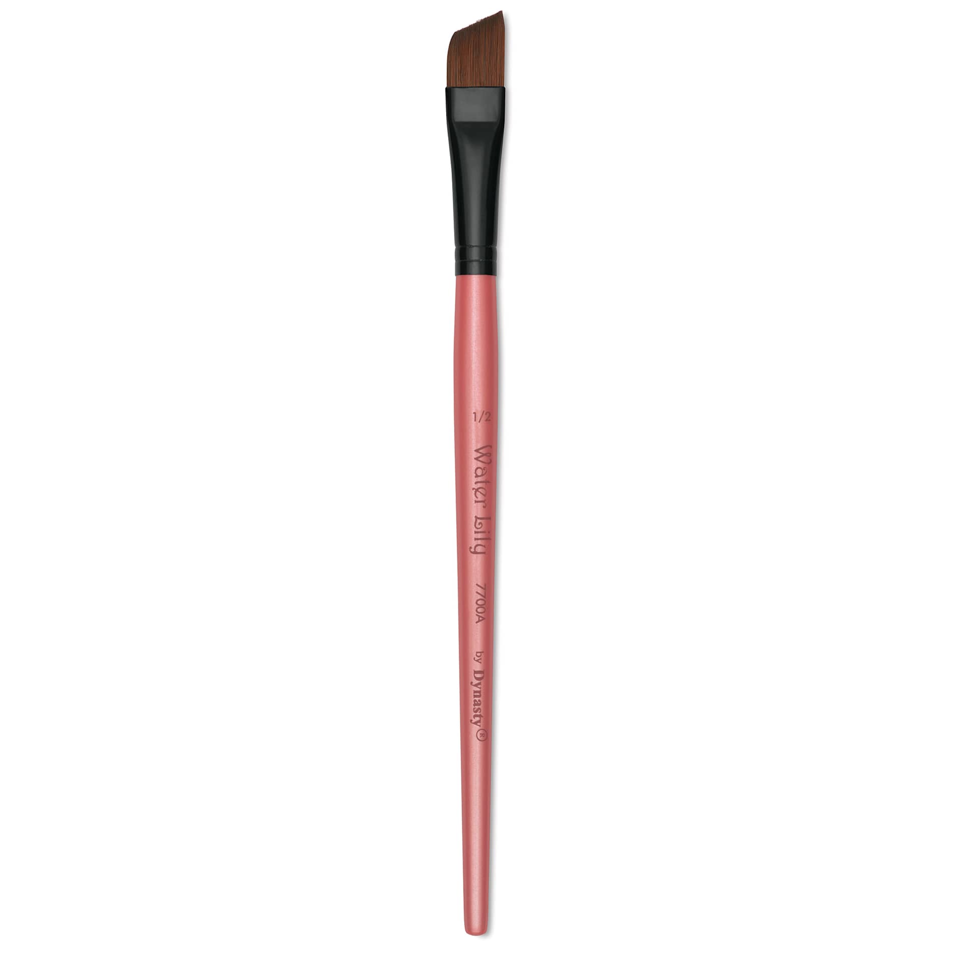 Dynasty Water Lily Watercolor Brush - Short Handle, Angle, Size 1/2"