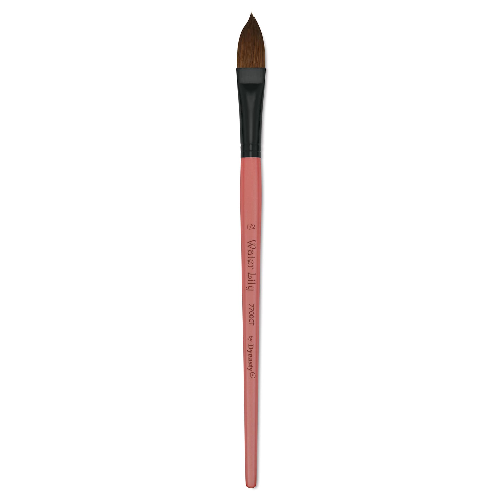Dynasty Water Lily Watercolor Brush - Short Handle, Cat Tongue, Size 1/2"