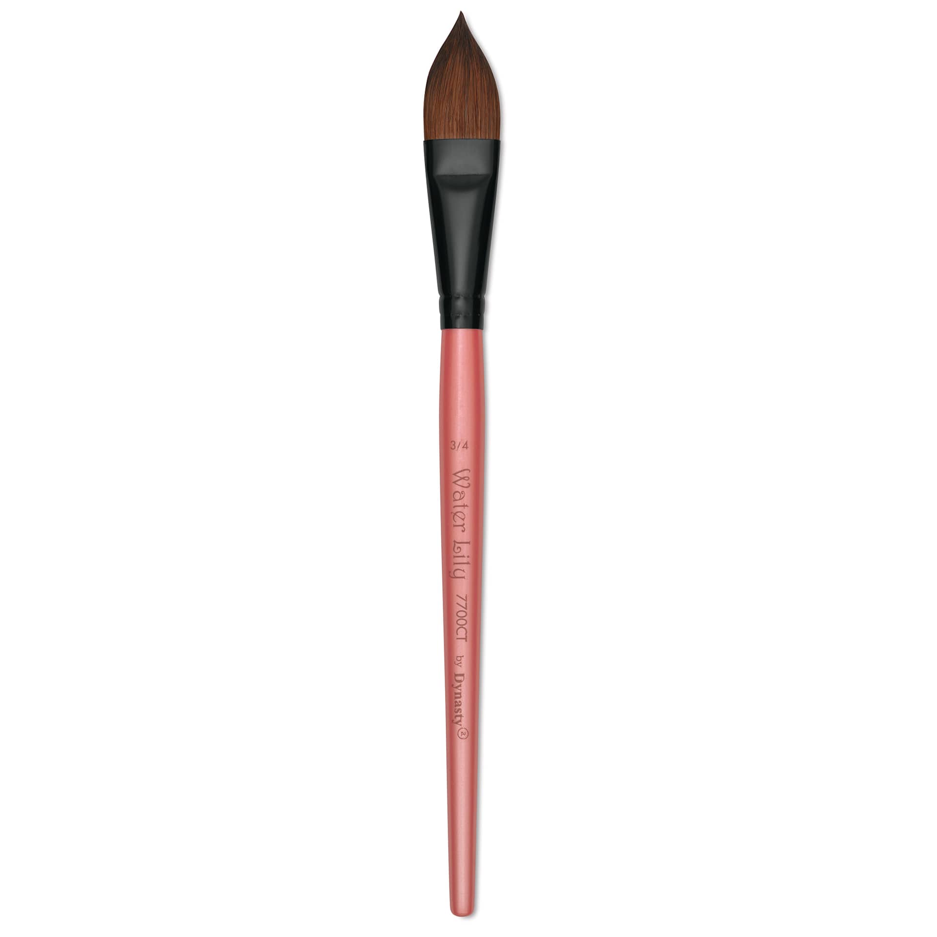 Dynasty Water Lily Watercolor Brush - Short Handle, Cat Tongue, Size 3/4"
