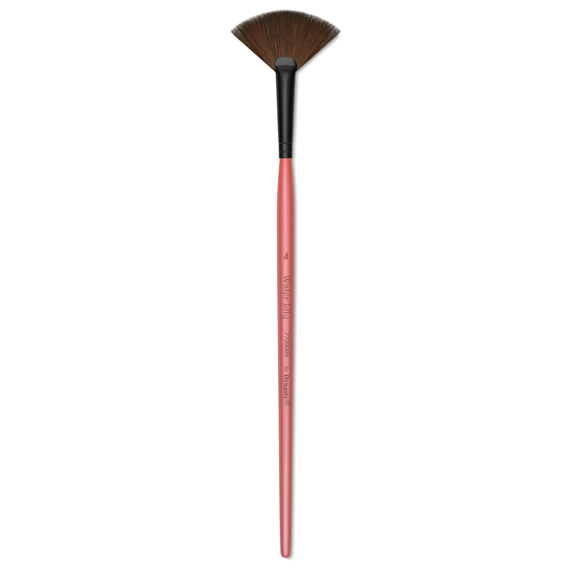 Dynasty Water Lily Watercolor Brush - Short Handle, Fan, Size 4