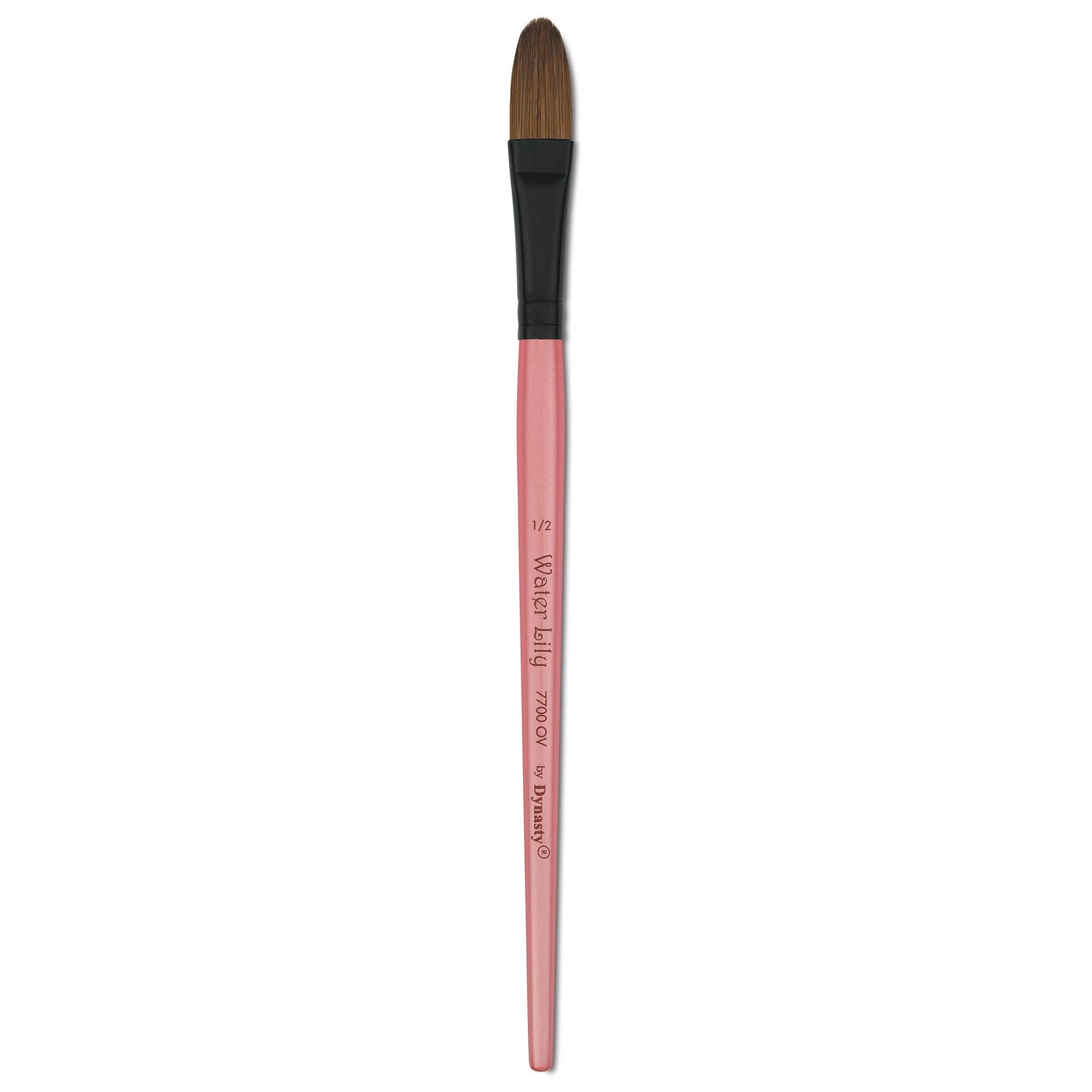 Dynasty Water Lily Watercolor Brush - Short Handle, Oval, Size 1/2"