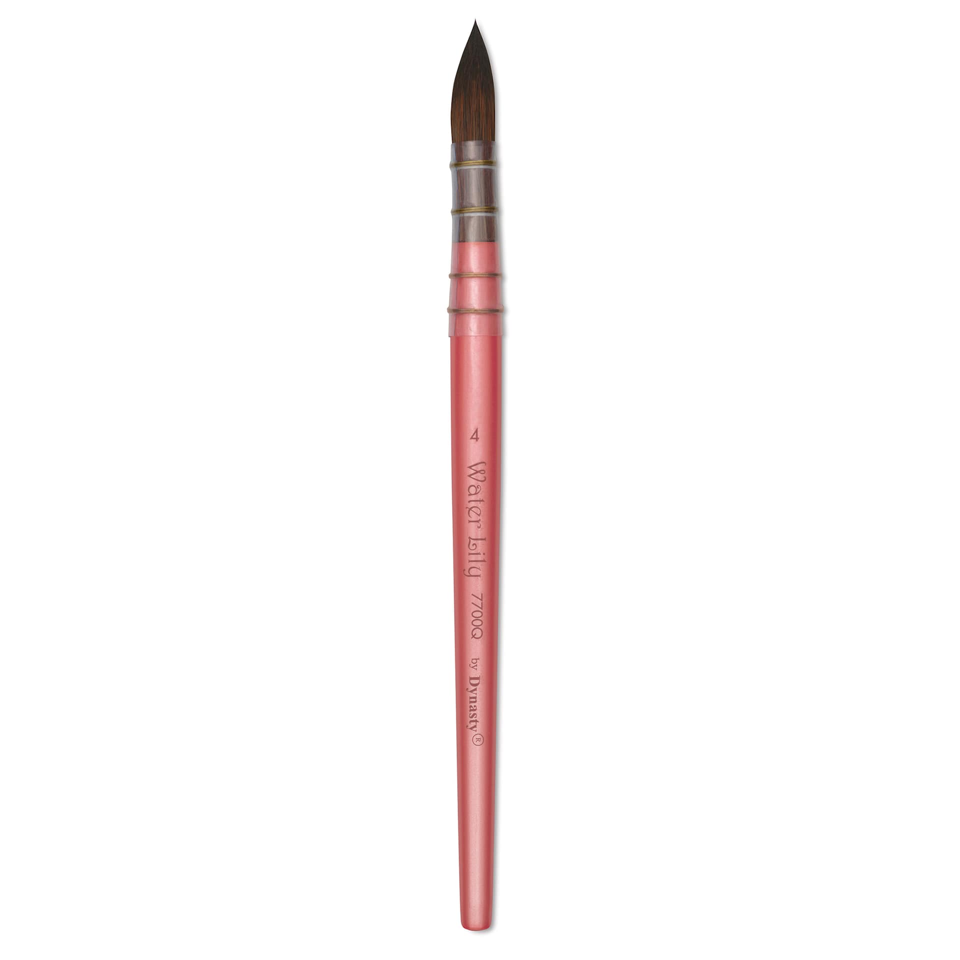 Dynasty Water Lily Watercolor Brush - Short Handle, Quill, Size 4
