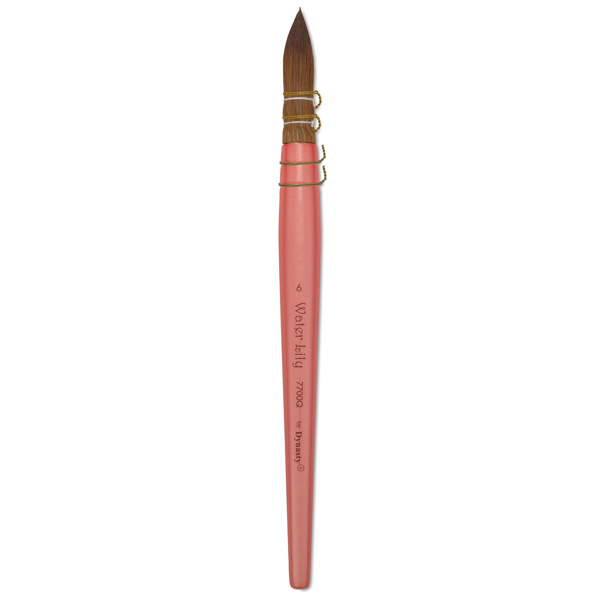 Dynasty Water Lily Watercolor Brush - Short Handle, Quill, Size 6