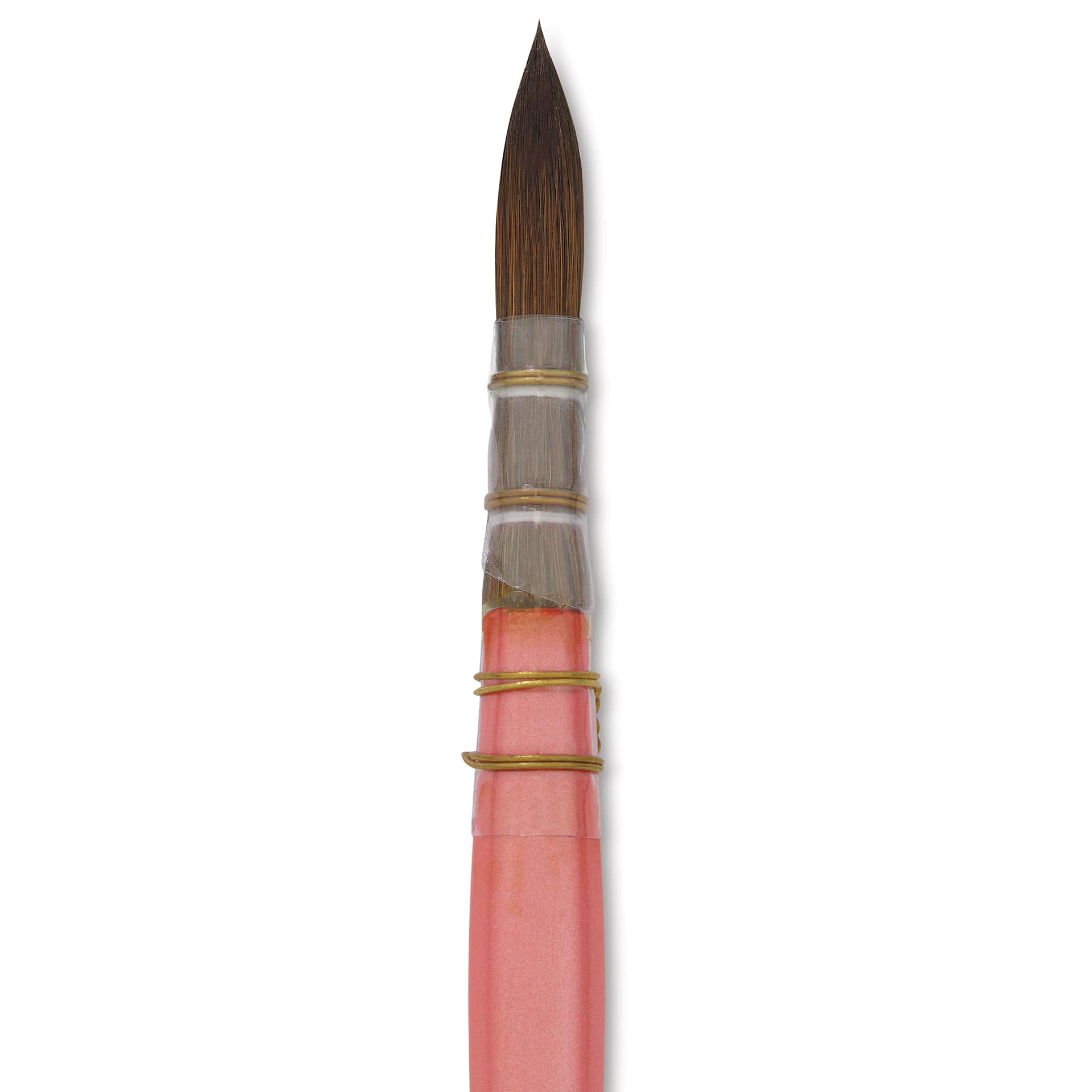 Dynasty Water Lily Watercolor Brush - Short Handle, Quill, Size 2/0, close-up