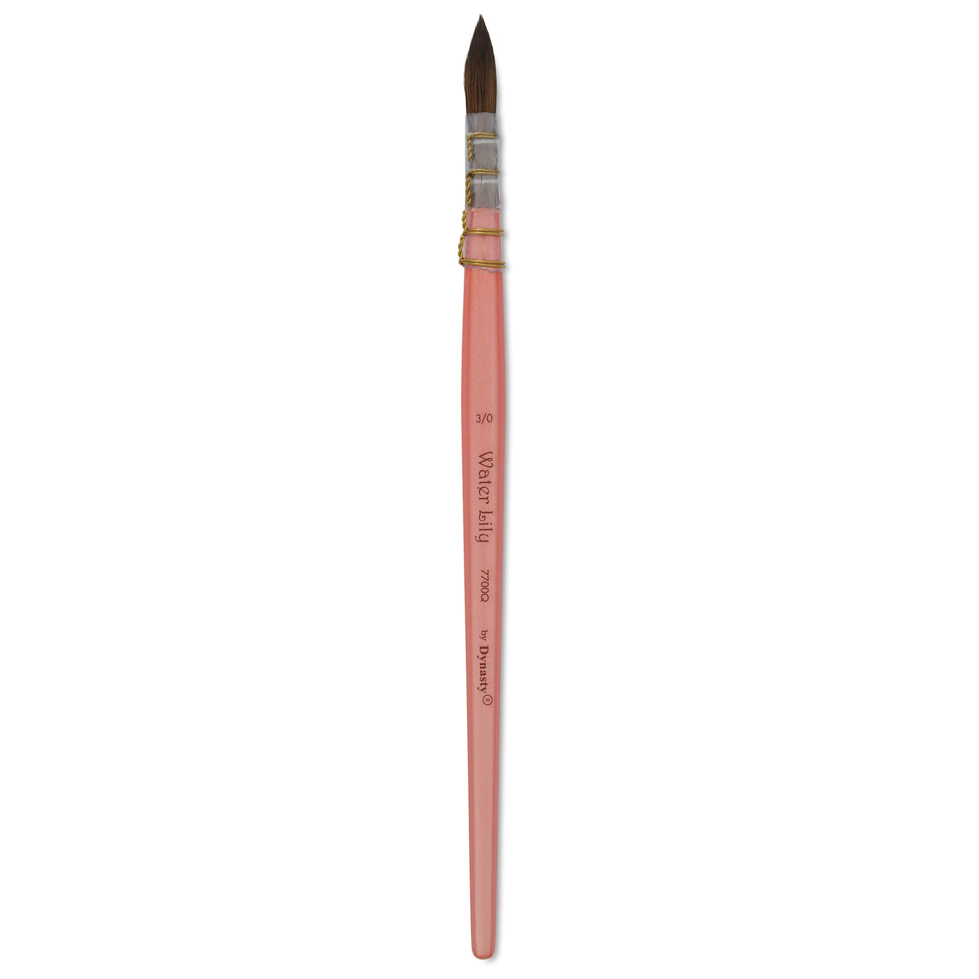 Dynasty Water Lily Watercolor Brush - Short Handle, Quill, Size 3/0