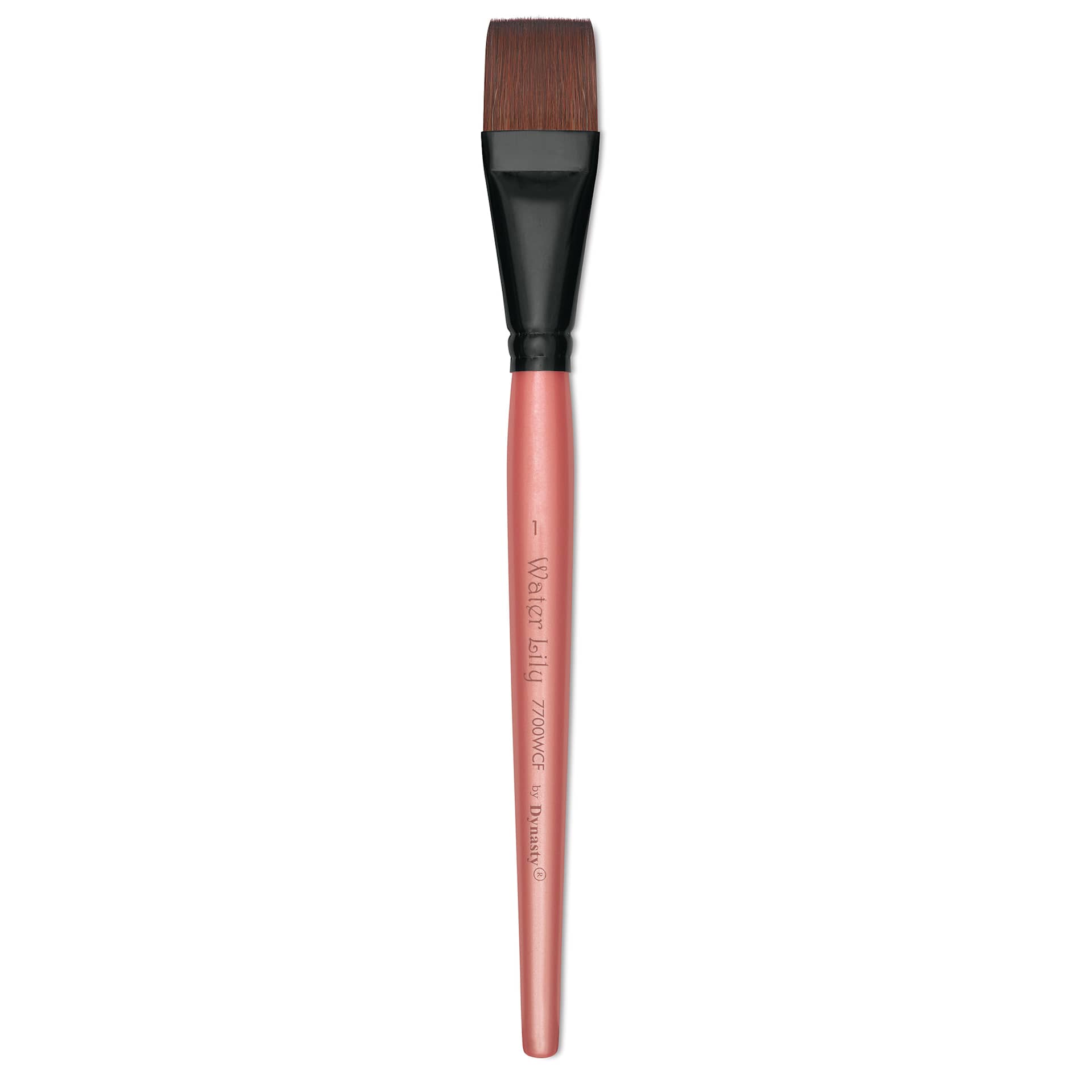 Dynasty Water Lily Watercolor Brush - Short Handle, Flat, Size 1"