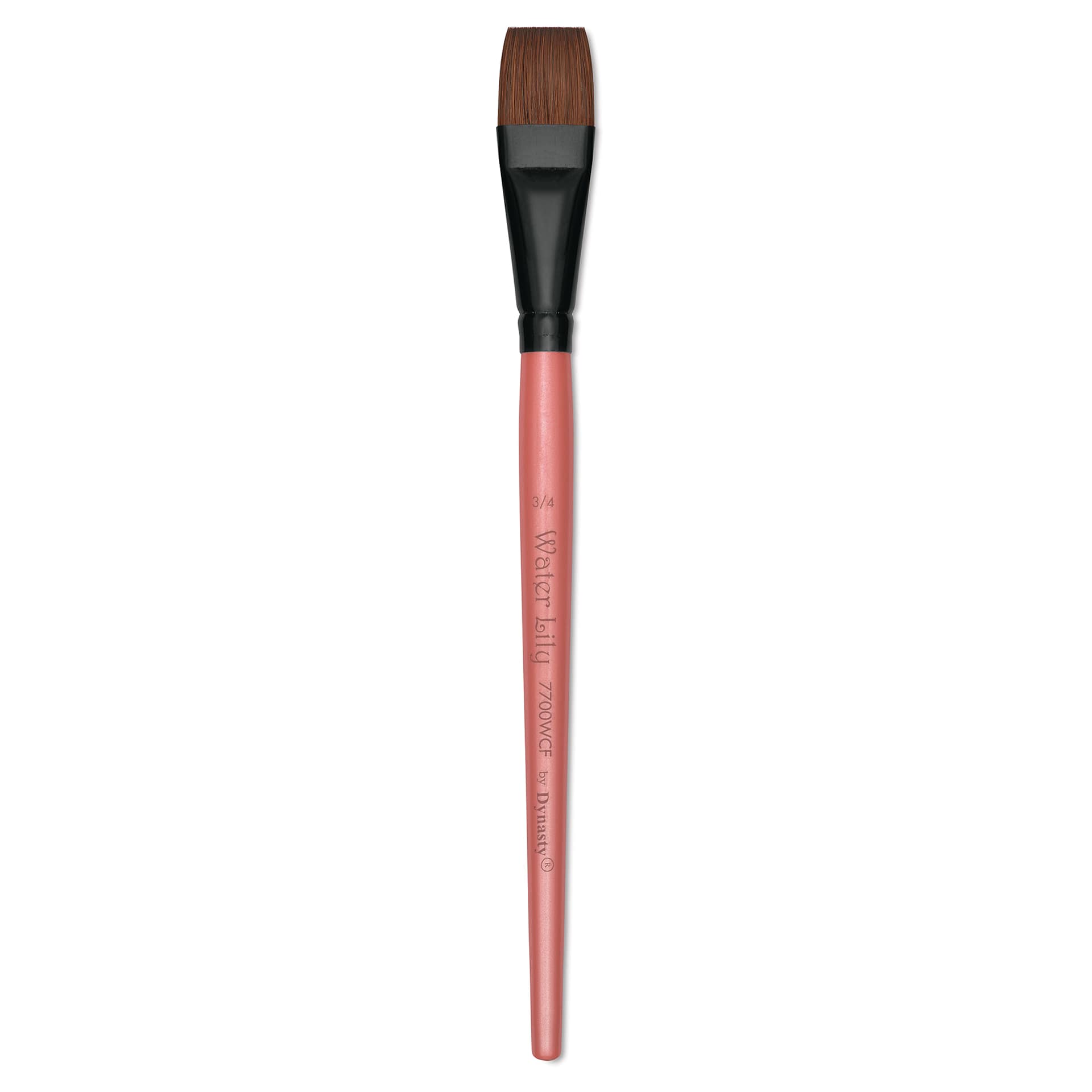 Dynasty Water Lily Watercolor Brush - Short Handle, Flat, Size 3/4"