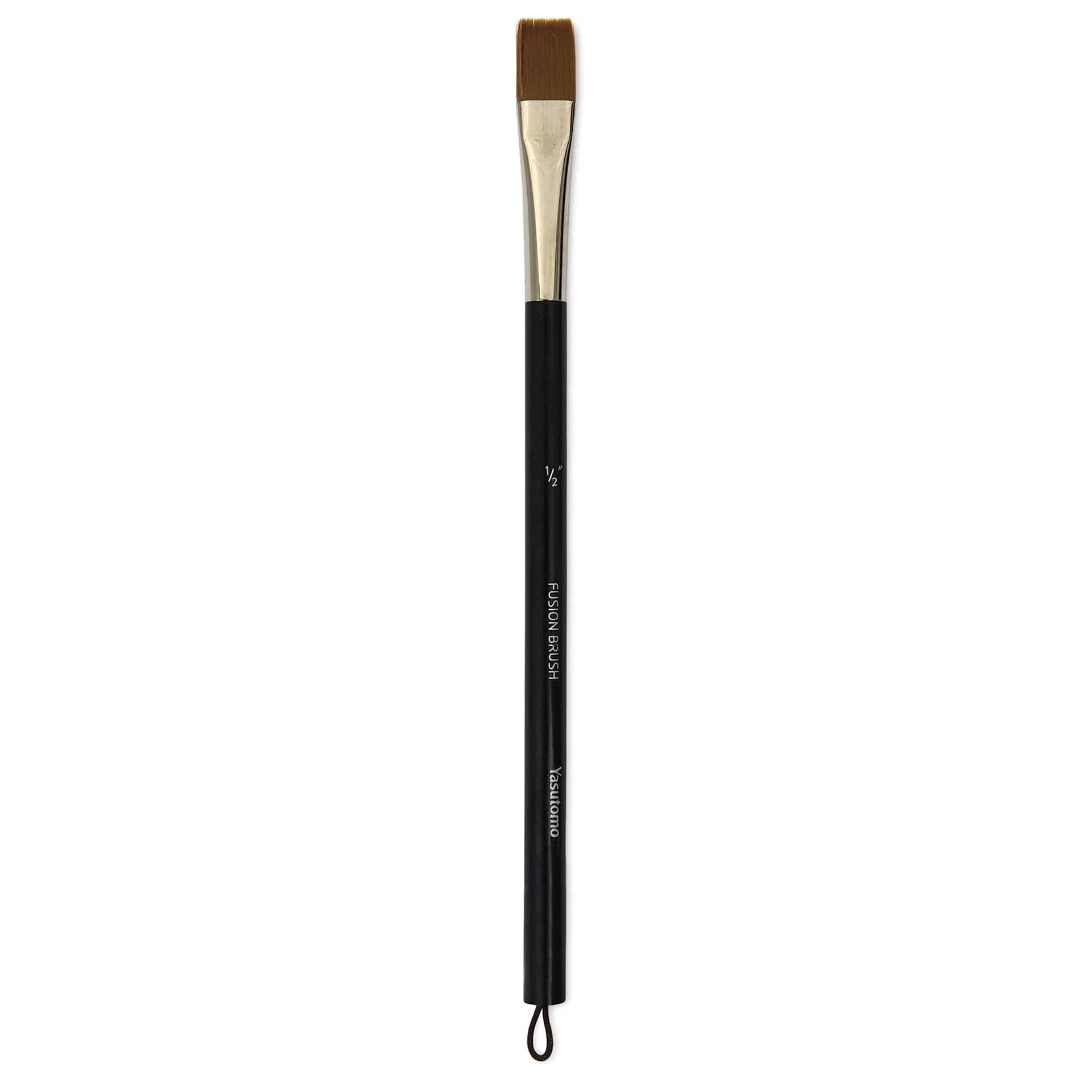 Yasutomo Fusion Synthetic Brush - Flat, Short Handle, Size 1/2"