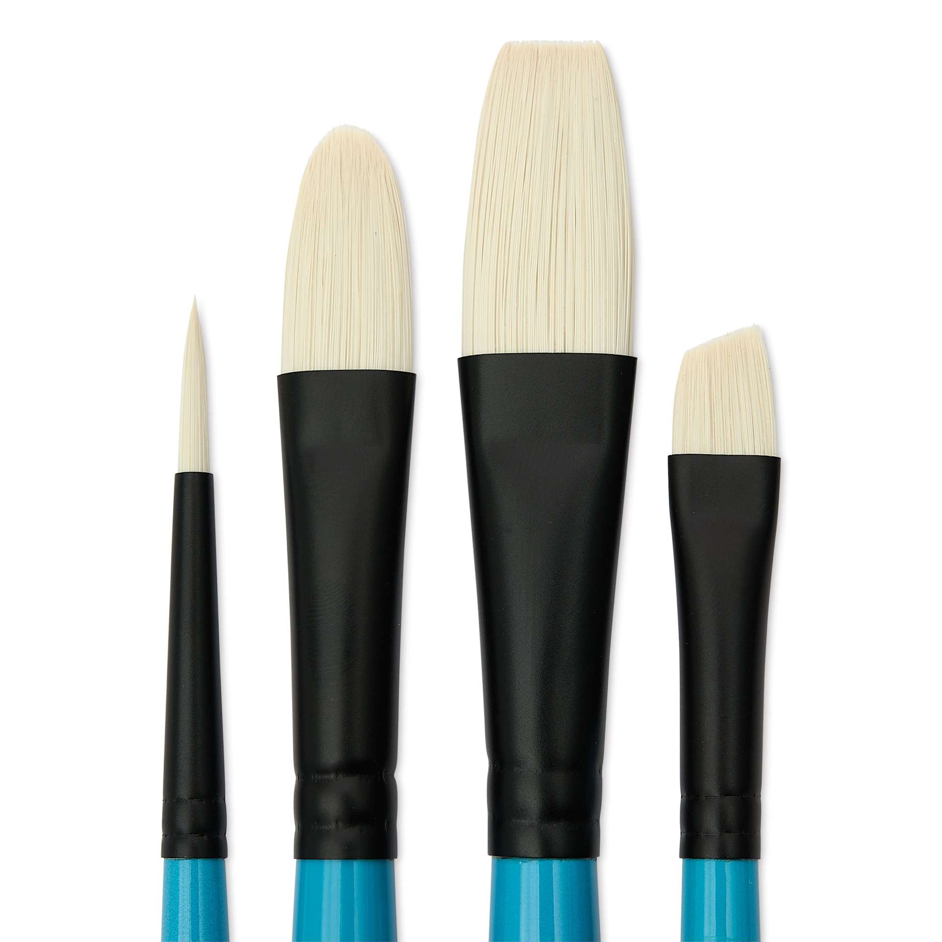 Princeton Aspen Synthetic Brushes - Set of 4, Angela Anderson Short Handle Set, close up
