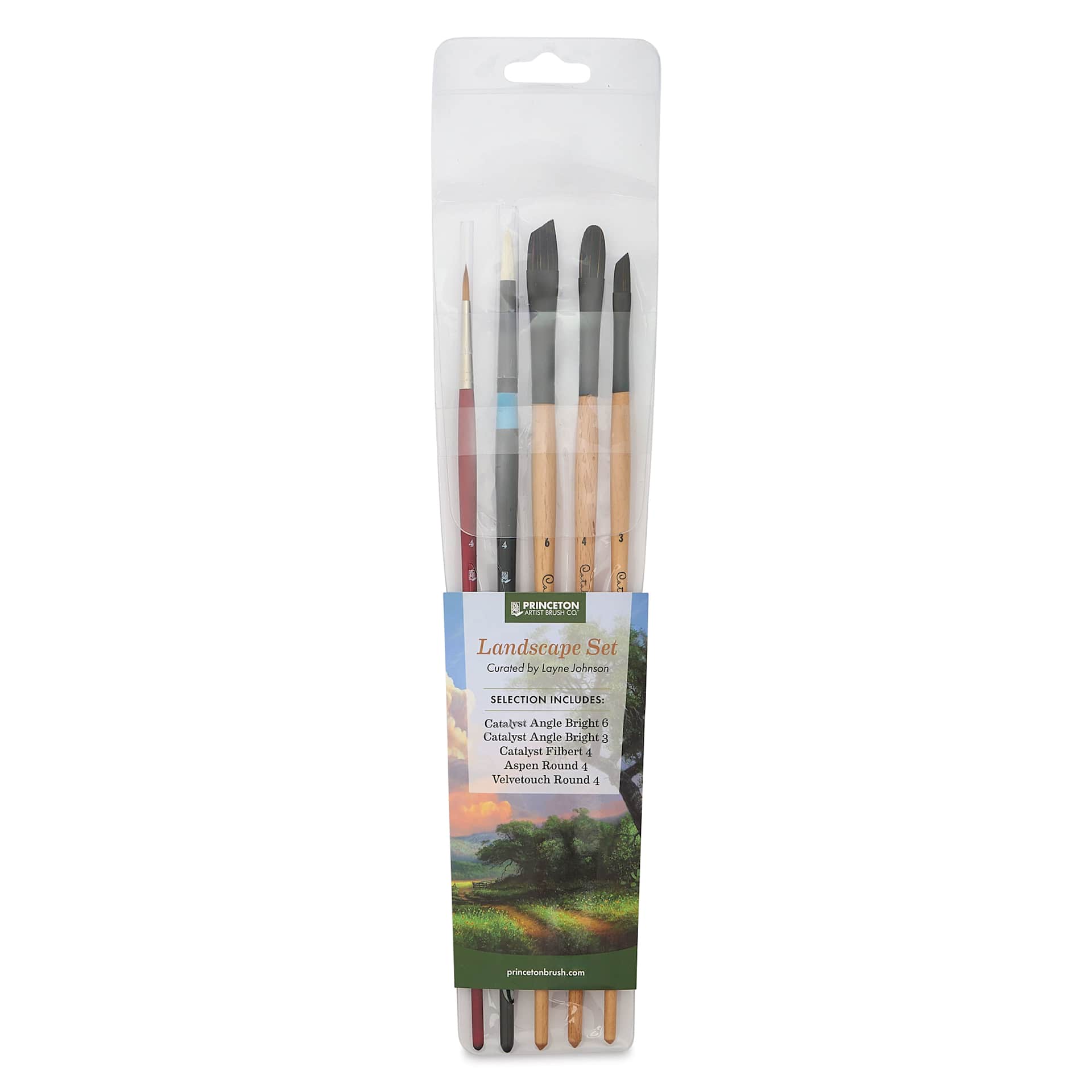 Princeton Landscape Layne Johnson Ambassador Brush Set - Set of 5, front of packaging