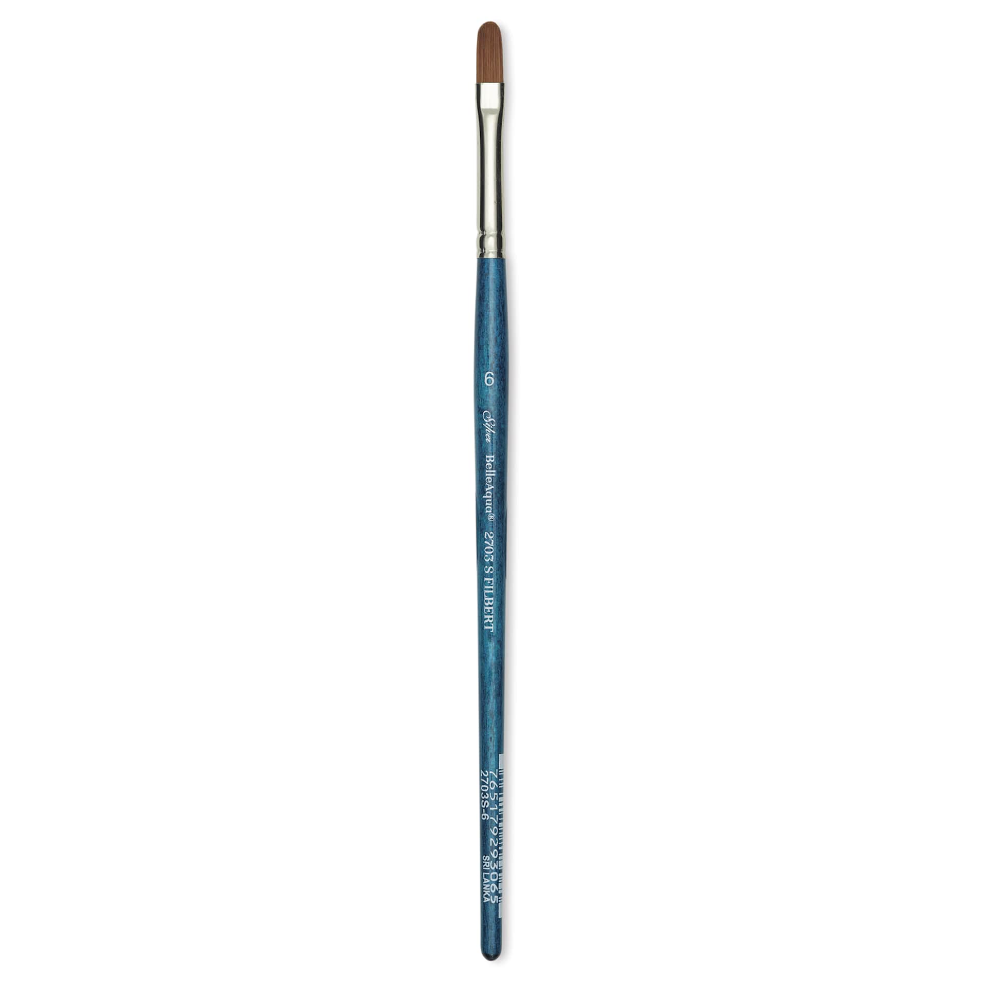 Silver Brush BelleAqua Brush - Filbert, Short Handle, Size 6